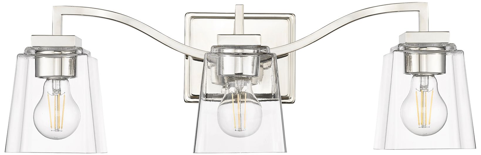 Millennium Avenna 3-Light 23.5" Polished Nickel Vanity Light with Shade