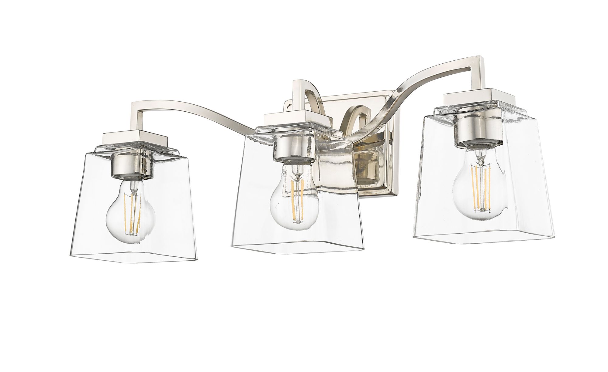 Image 4 Millennium Avenna 3-Light 23.5" Polished Nickel Vanity Light with Shade more views