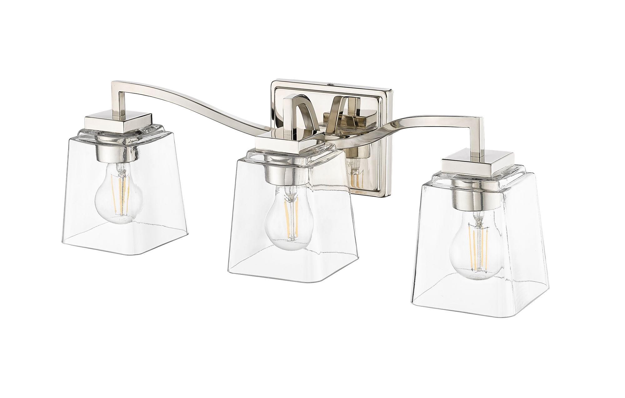 Image 5 Millennium Avenna 3-Light 23.5" Polished Nickel Vanity Light with Shade more views