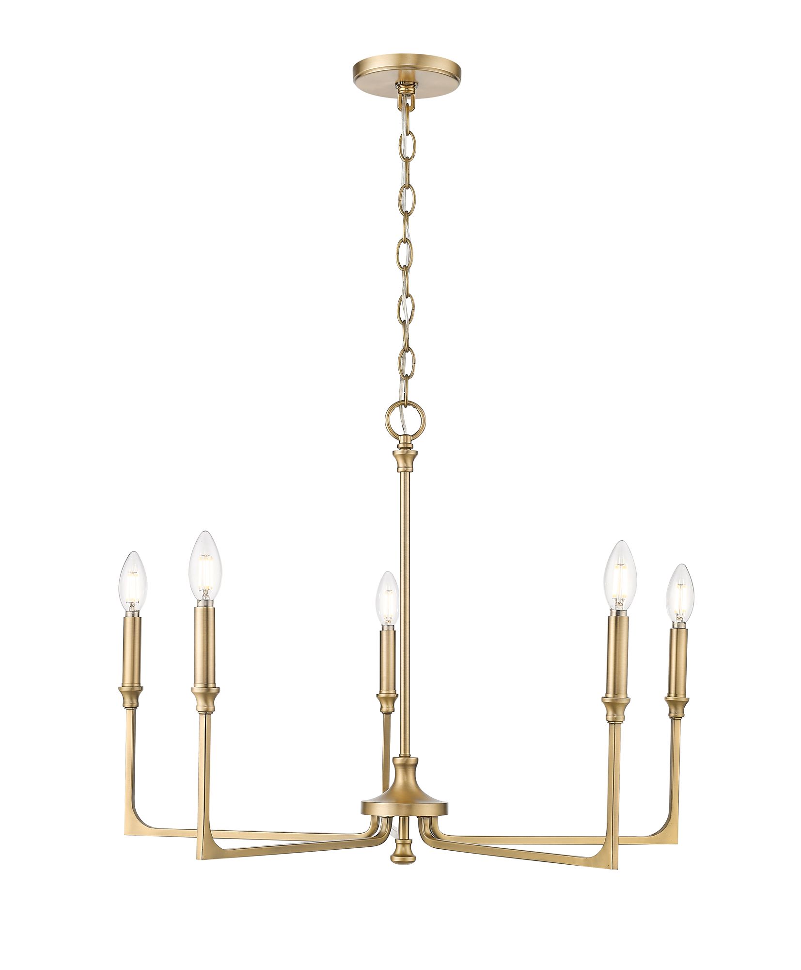 Thumbnail2 of Millennium Azara 5-Light 28" Vintage Brass Chandelier more views