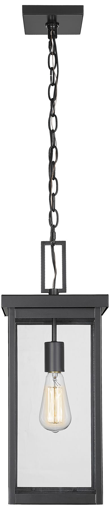 Millennium Barkeley 1-Light 20" Powder Coated Black Outdoor Hanging Lantern