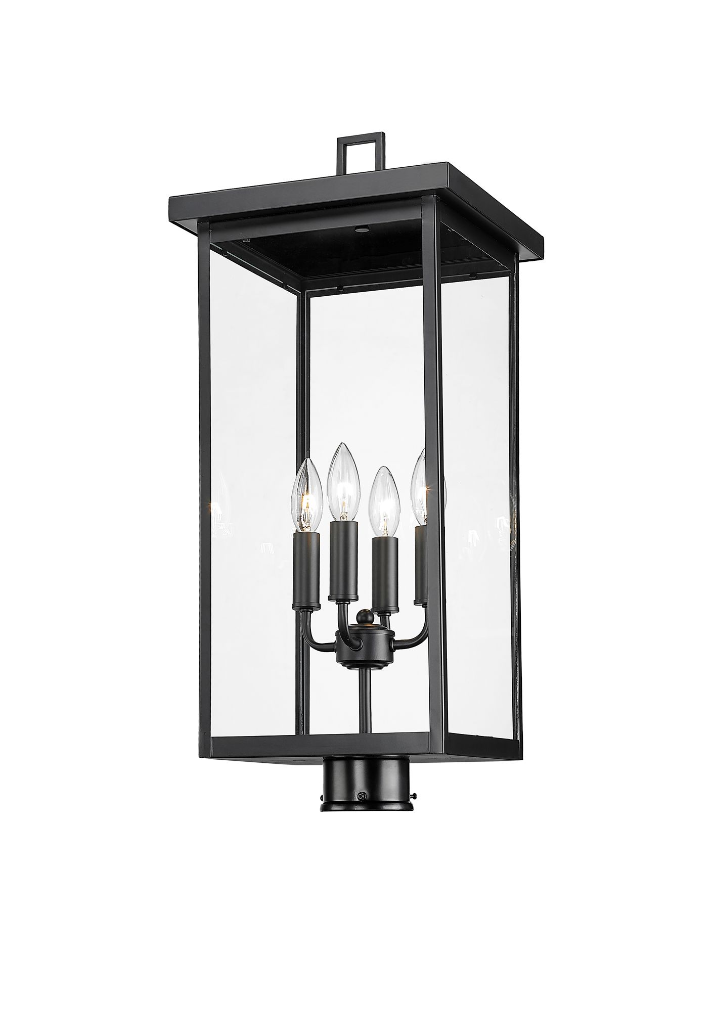 Image 3 Millennium Barkeley 4-Light 26.25" Powder Coated Black Outdoor Post Lantern more views