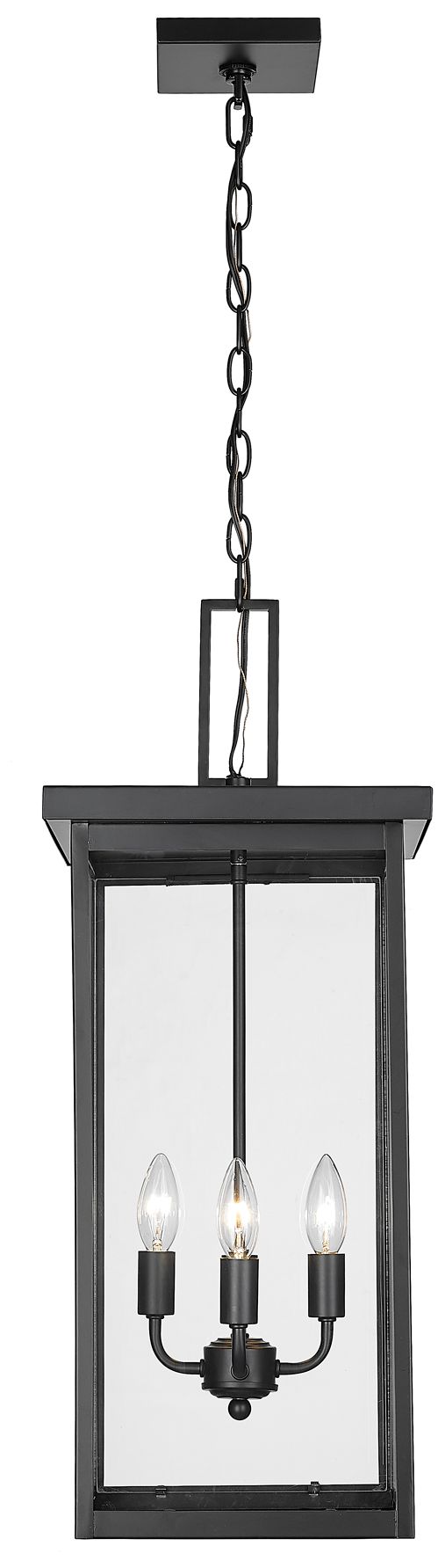 Millennium Barkeley 4-Light 27" Powder Coated Black Outdoor Hanging Lantern