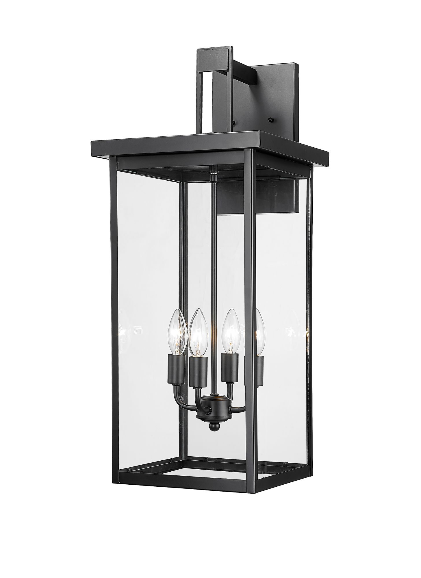 Image 2 Millennium Barkeley 4-Light 27" Powder Coated Black Outdoor Wall Sconce more views
