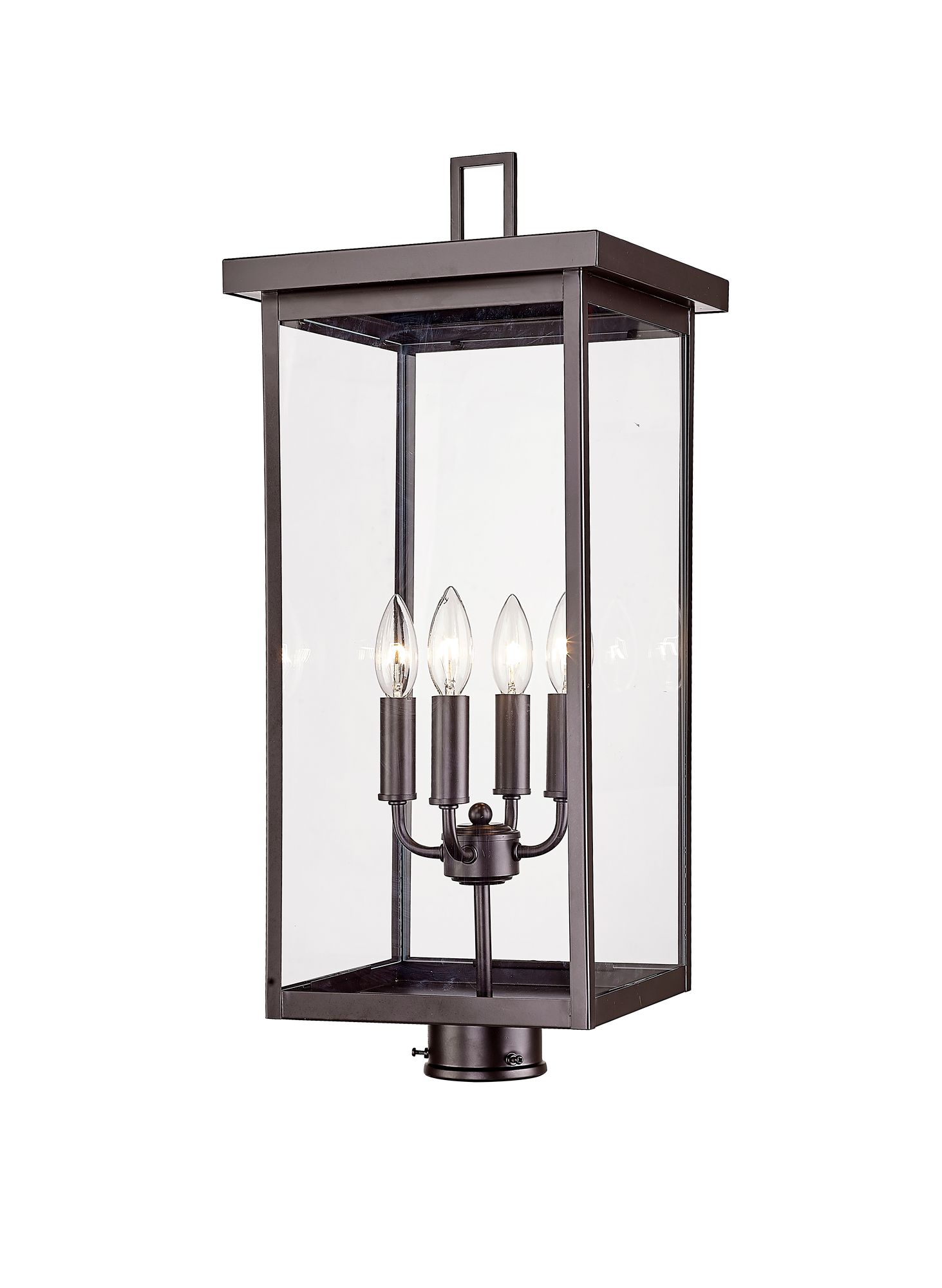 Thumbnail2 of Millennium Barkeley 4-Lt 26.25" Powder Coated Bronze Outdoor Post Lantern more views