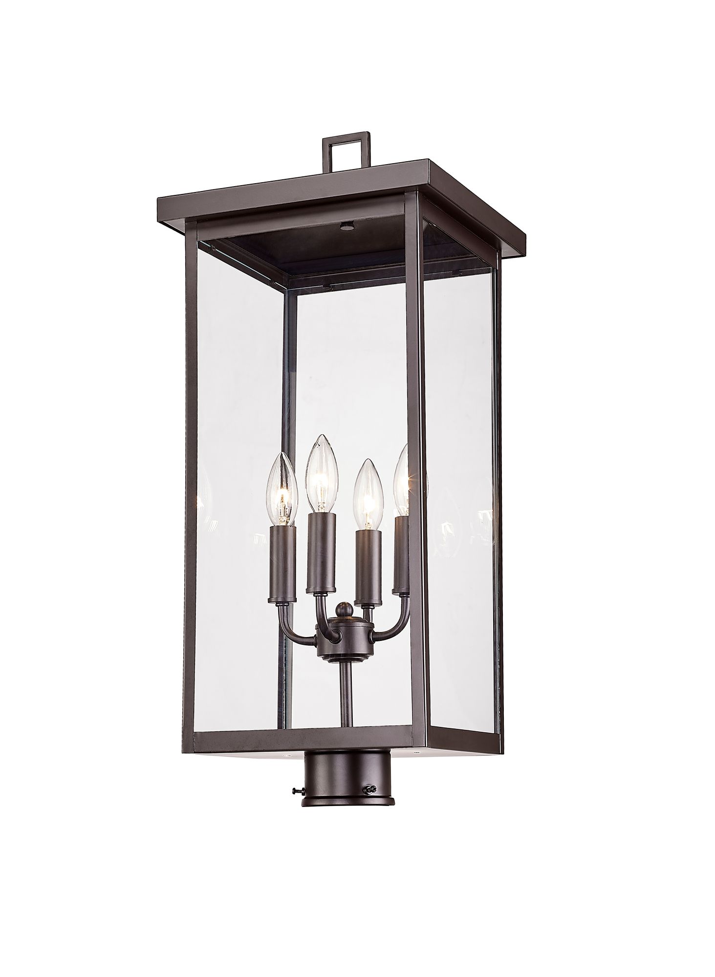 Thumbnail3 of Millennium Barkeley 4-Lt 26.25" Powder Coated Bronze Outdoor Post Lantern more views