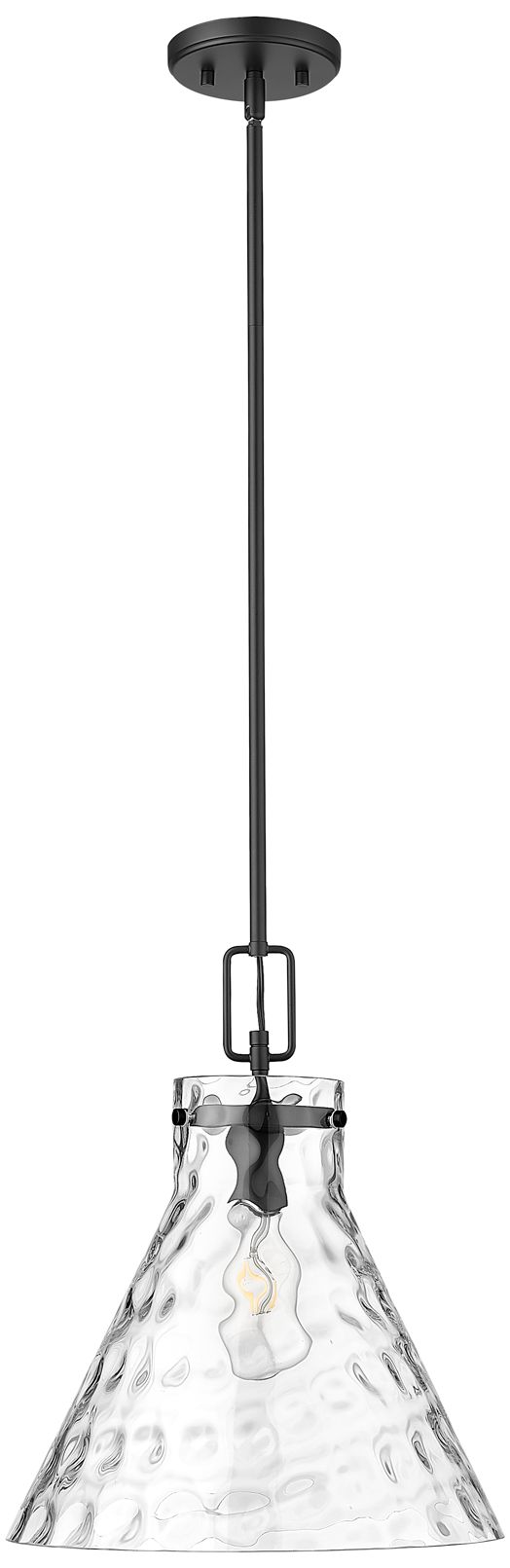 Thumbnail1 of Millennium Barlon 1-Light 14" Matte Black Pendant with Glass Shade