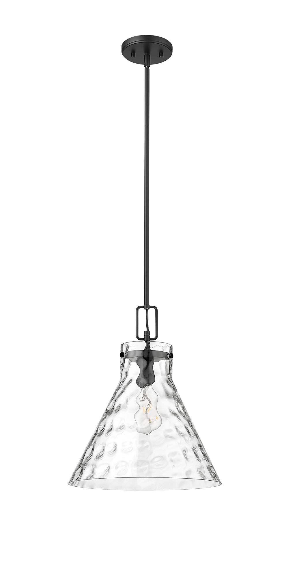 Thumbnail3 of Millennium Barlon 1-Light 14" Matte Black Pendant with Glass Shade more views
