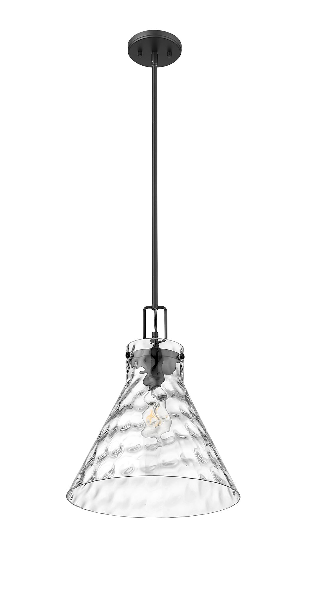 Thumbnail4 of Millennium Barlon 1-Light 14" Matte Black Pendant with Glass Shade more views