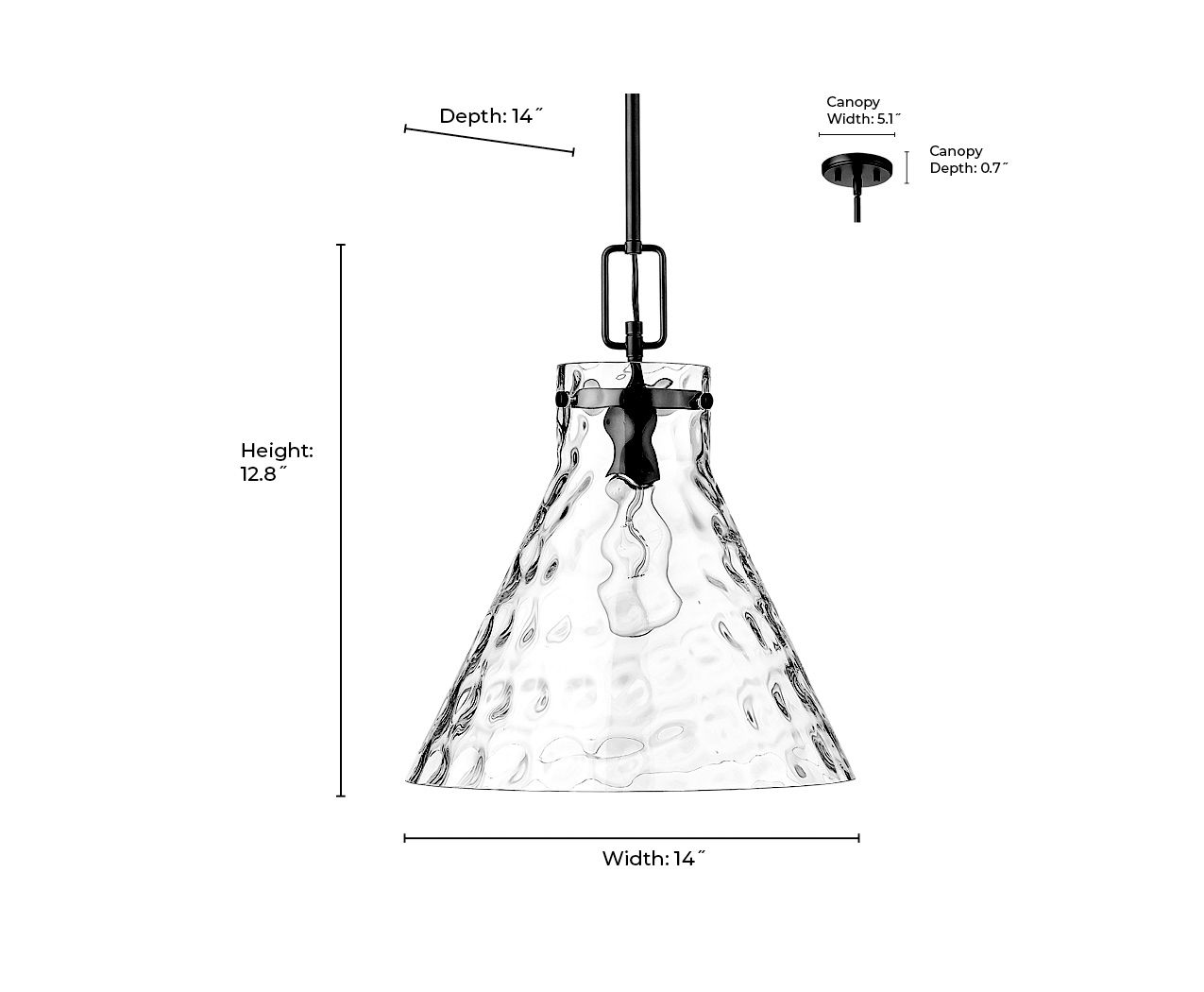 Image 7 Millennium Barlon 1-Light 14" Modern Gold Pendant with Glass Shade more views