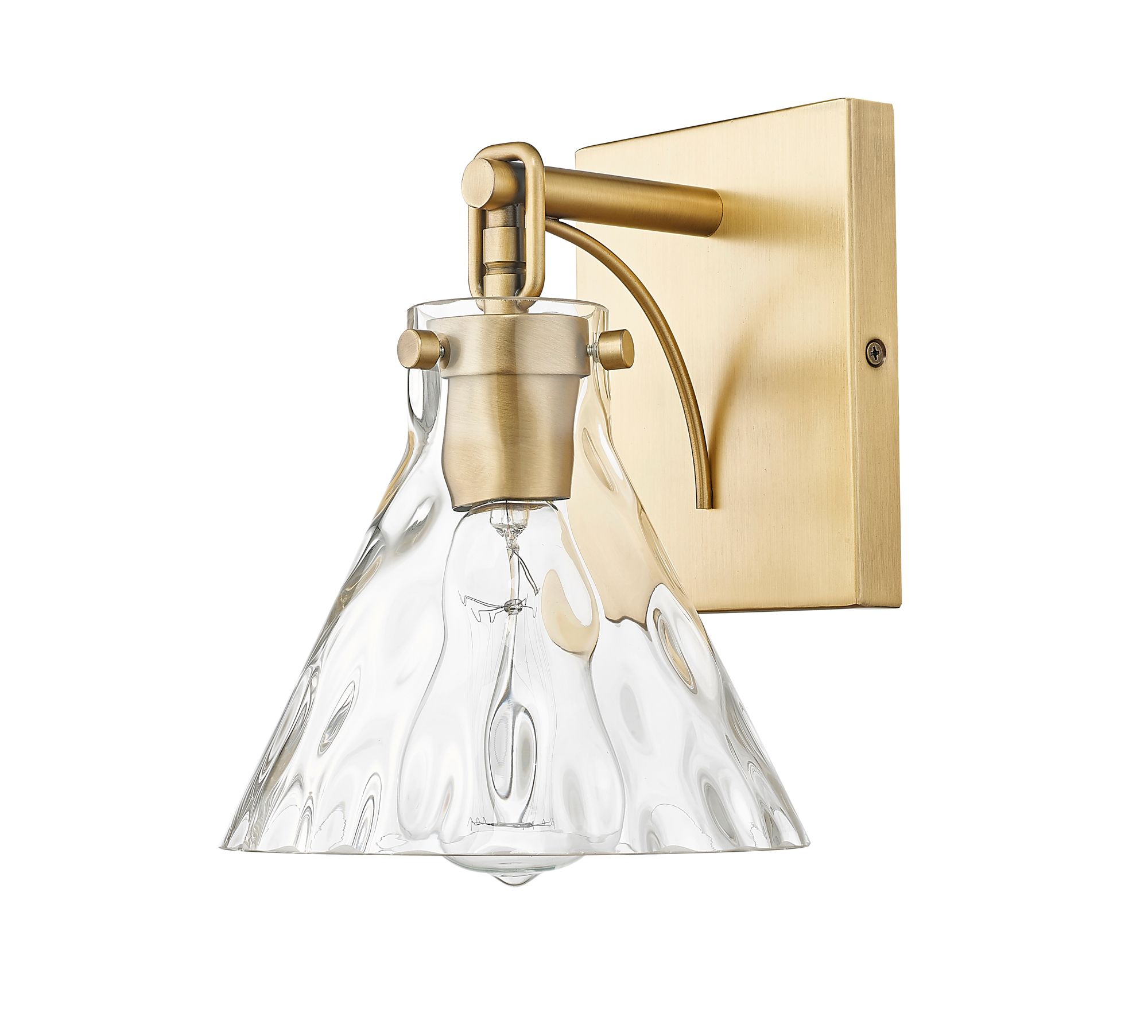 Image 2 Millennium Barlon 1-Light 7.13" Vintage Brass Wall Sconce with Glass Shade more views