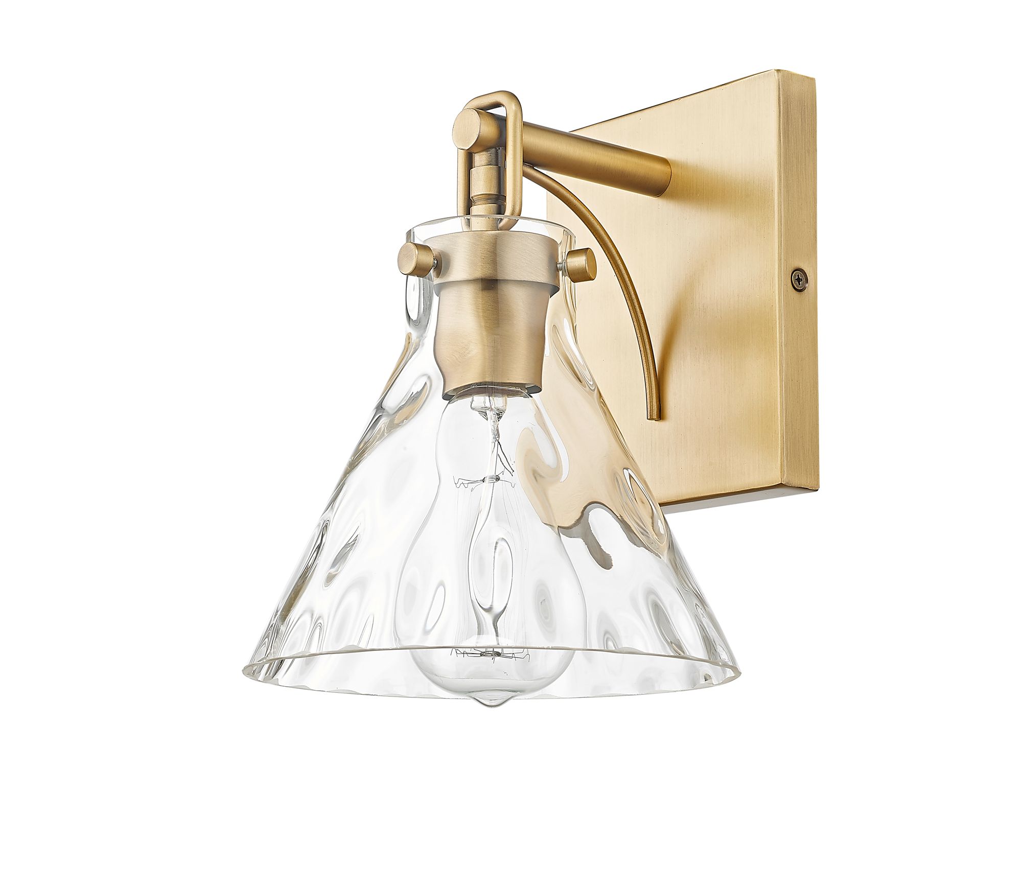 Image 3 Millennium Barlon 1-Light 7.13" Vintage Brass Wall Sconce with Glass Shade more views