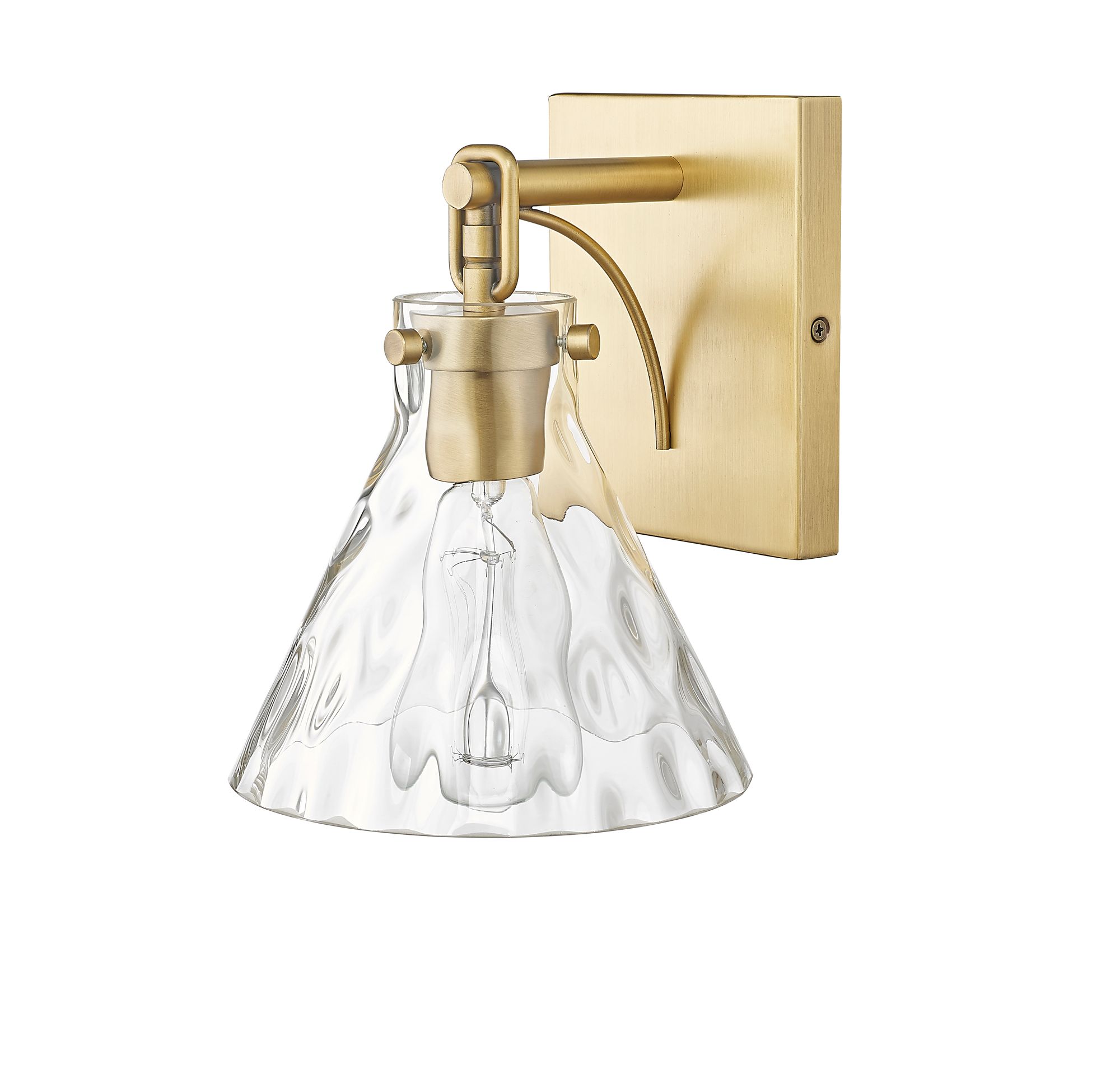 Image 4 Millennium Barlon 1-Light 7.13" Vintage Brass Wall Sconce with Glass Shade more views