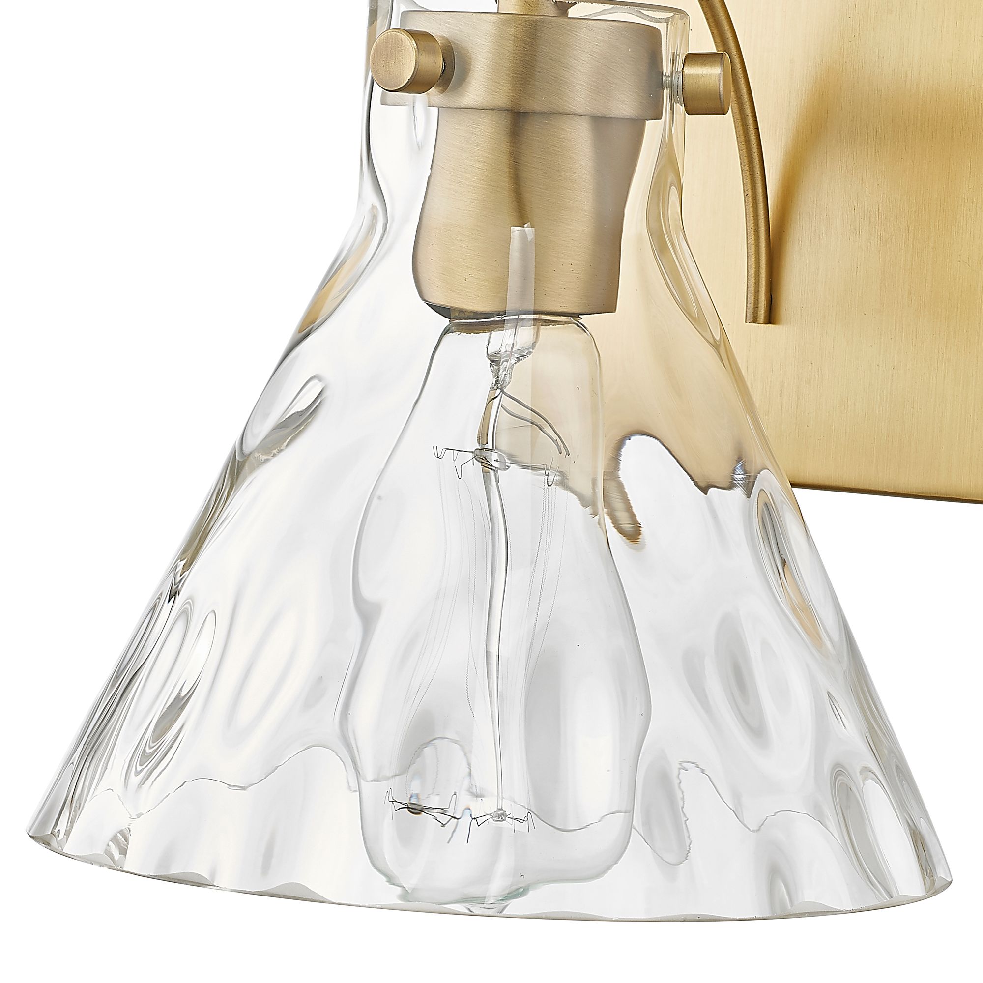 Image 5 Millennium Barlon 1-Light 7.13" Vintage Brass Wall Sconce with Glass Shade more views