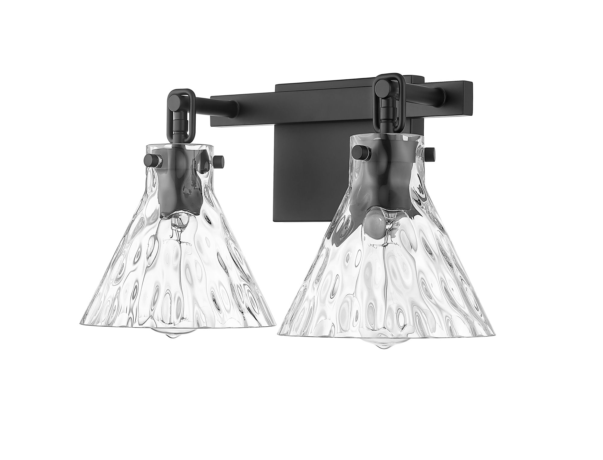 Image 2 Millennium Barlon 2-Light 16.25" Matte Black Vanity Light with Glass Shade more views
