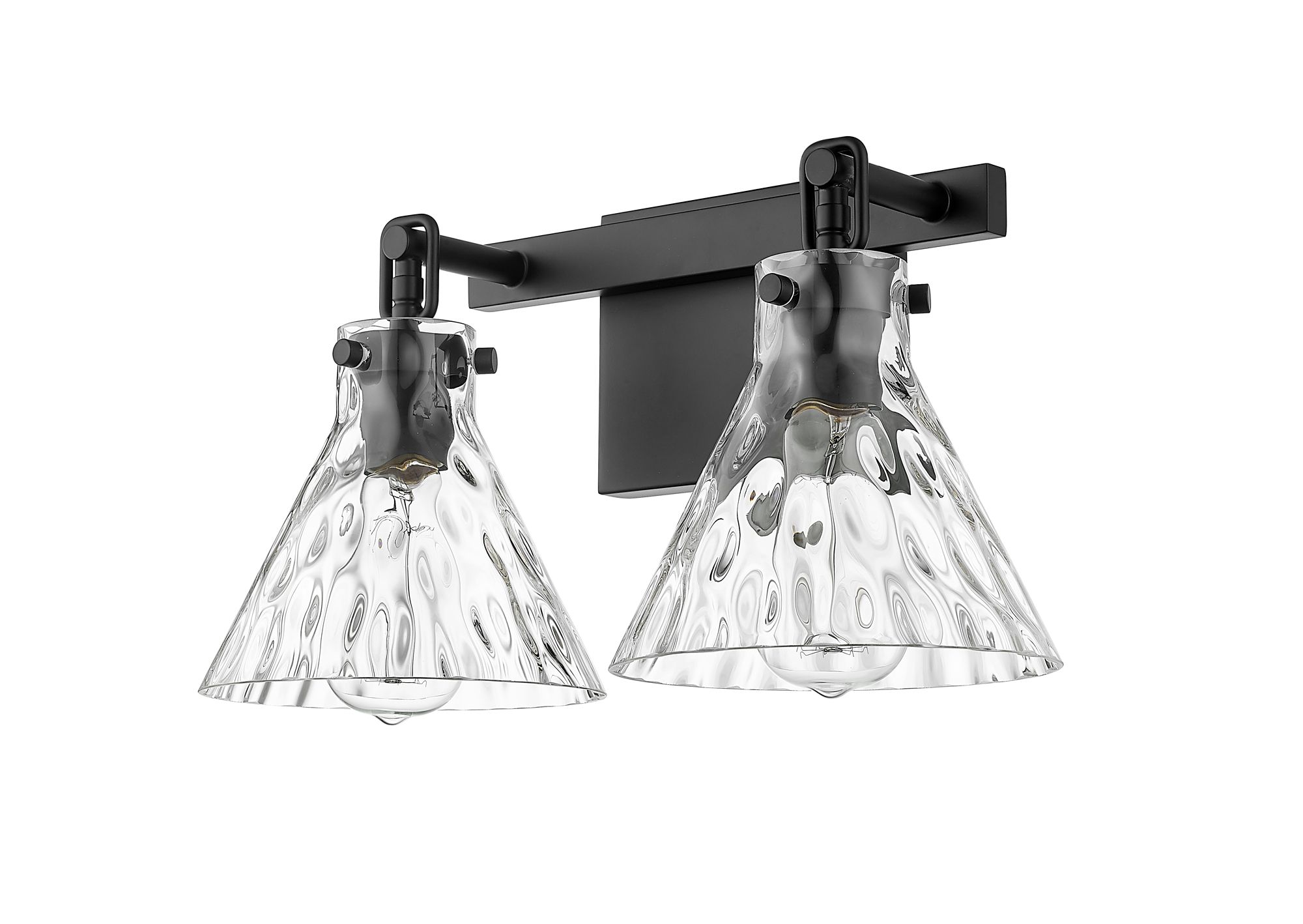 Image 4 Millennium Barlon 2-Light 16.25" Matte Black Vanity Light with Glass Shade more views