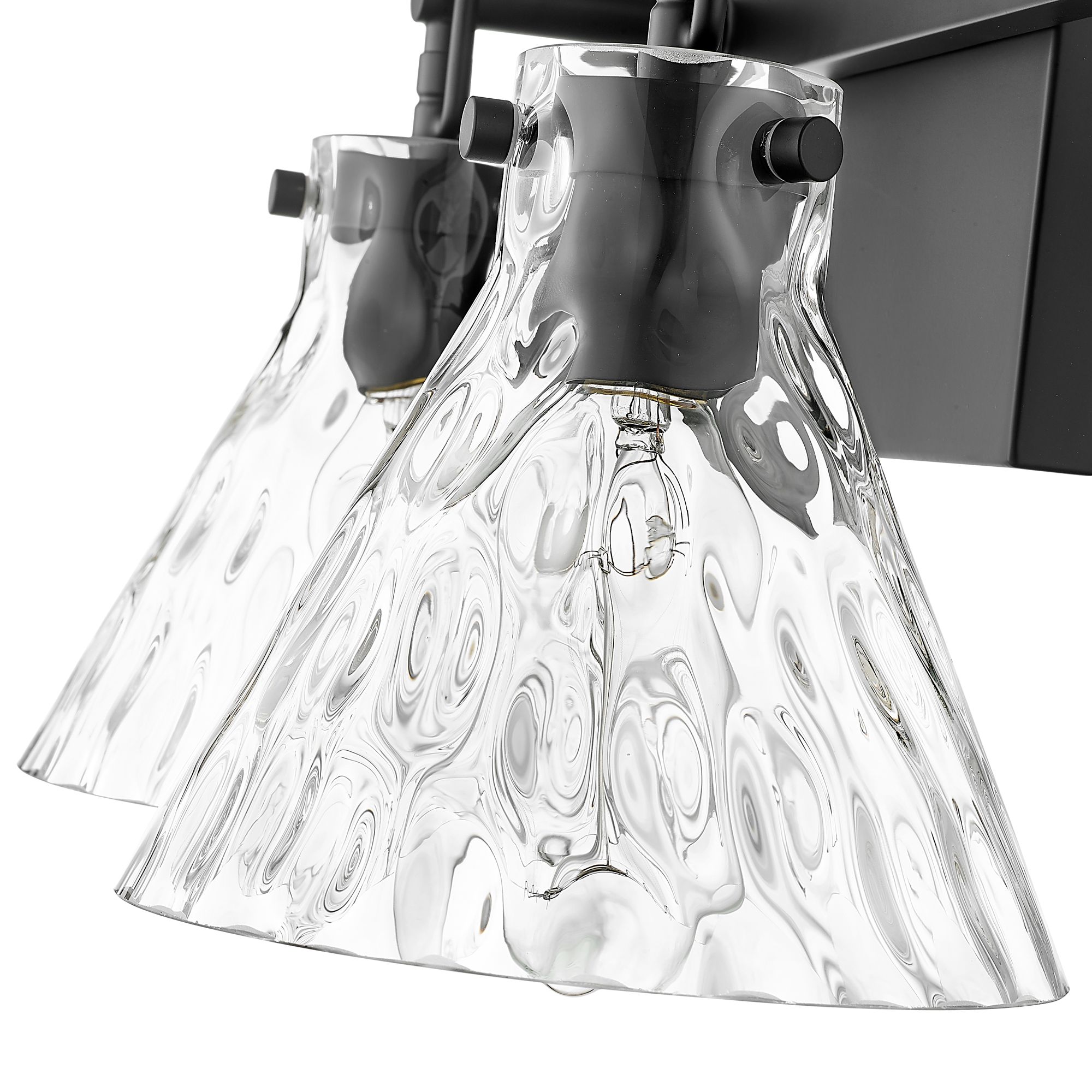 Image 6 Millennium Barlon 2-Light 16.25" Matte Black Vanity Light with Glass Shade more views
