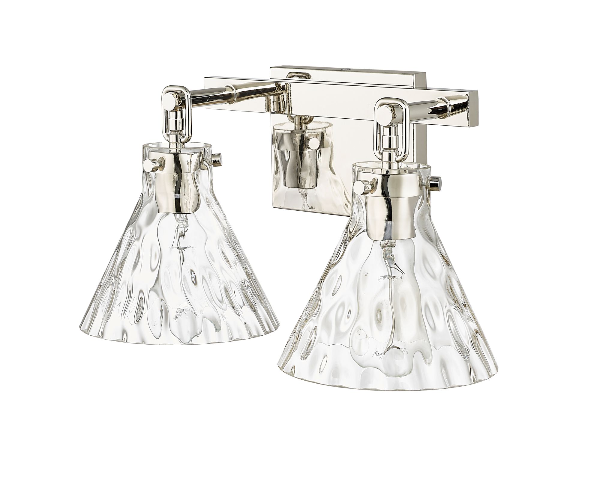 Image 5 Millennium Barlon 2-Light 16.25" Polished Nickel Vanity Light with Shade more views