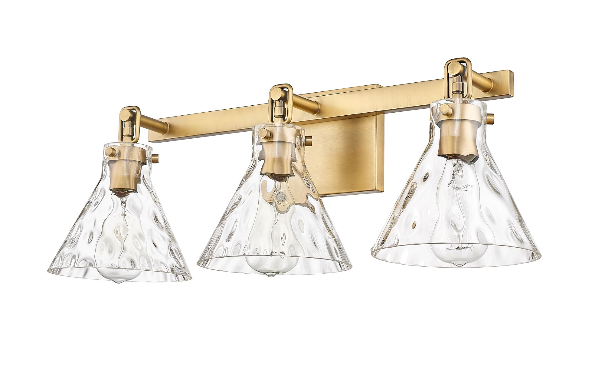 Image 4 Millennium Barlon 3-Light 25.5" Vintage Brass Vanity Light with Glass  more views
