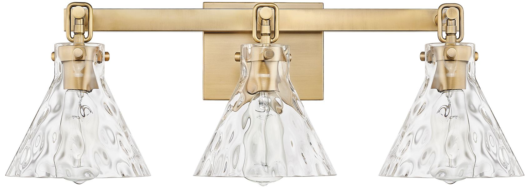 Millennium Barlon 3-Light 25.5" Vintage Brass Vanity Light with Glass Shade