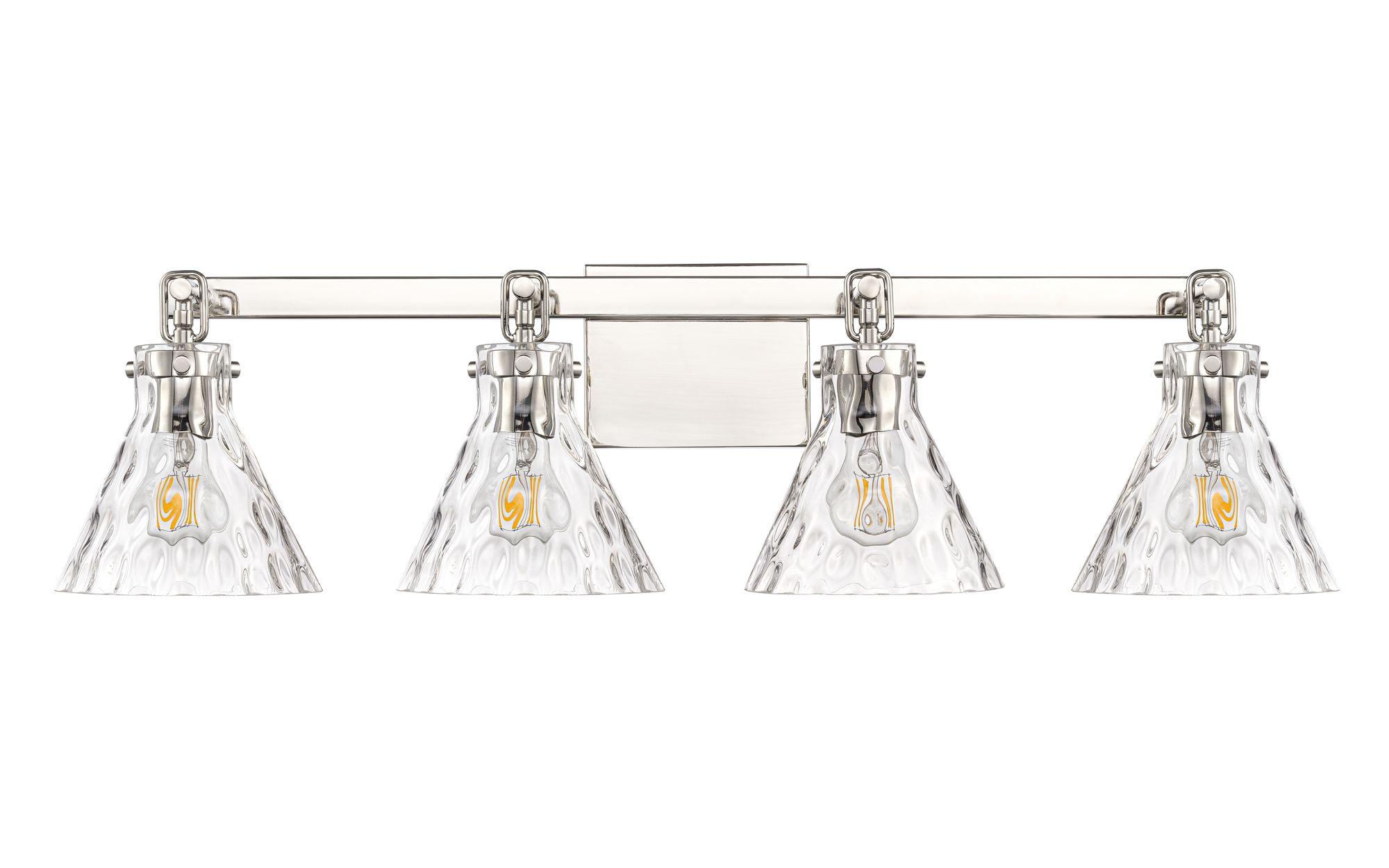 Image 3 Millennium Barlon 4-Light 34.75" Polished Nickel Vanity Light with Shade more views