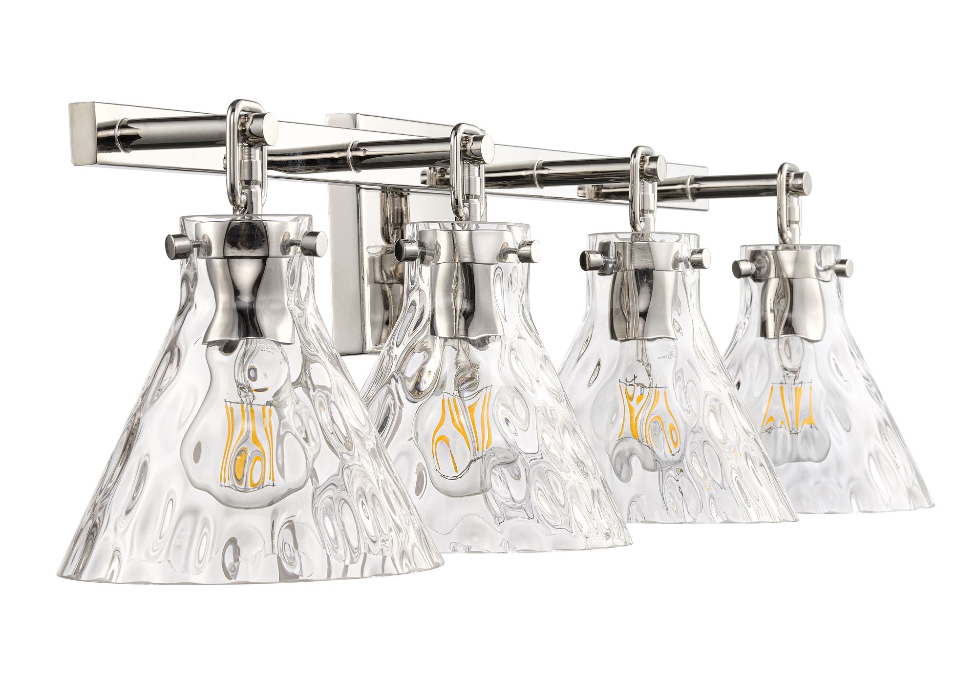 Image 6 Millennium Barlon 4-Light 34.75" Polished Nickel Vanity Light with Shade more views