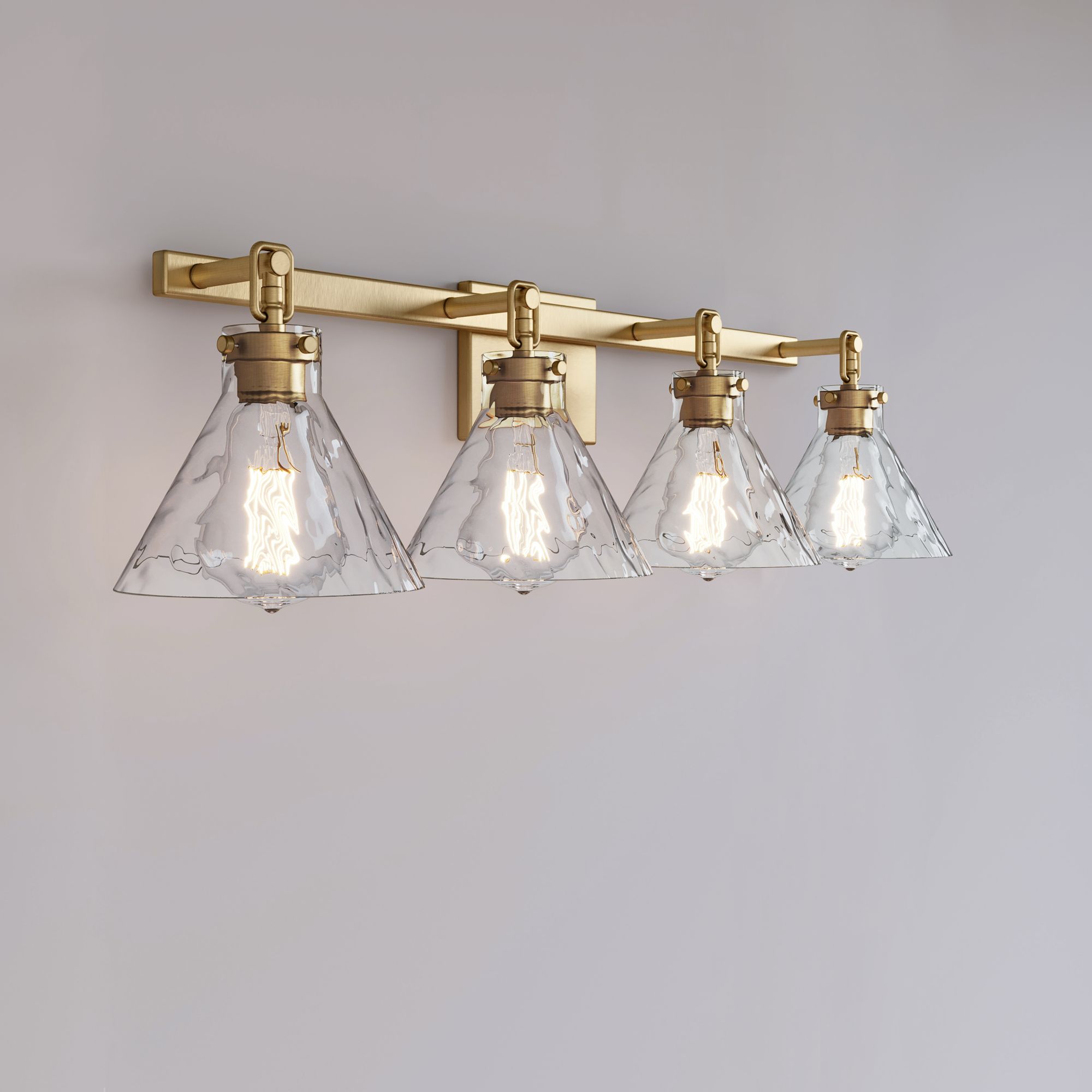 Thumbnail1 of Millennium Barlon 4-Light 34.75" Vintage Brass Vanity Light with Shade