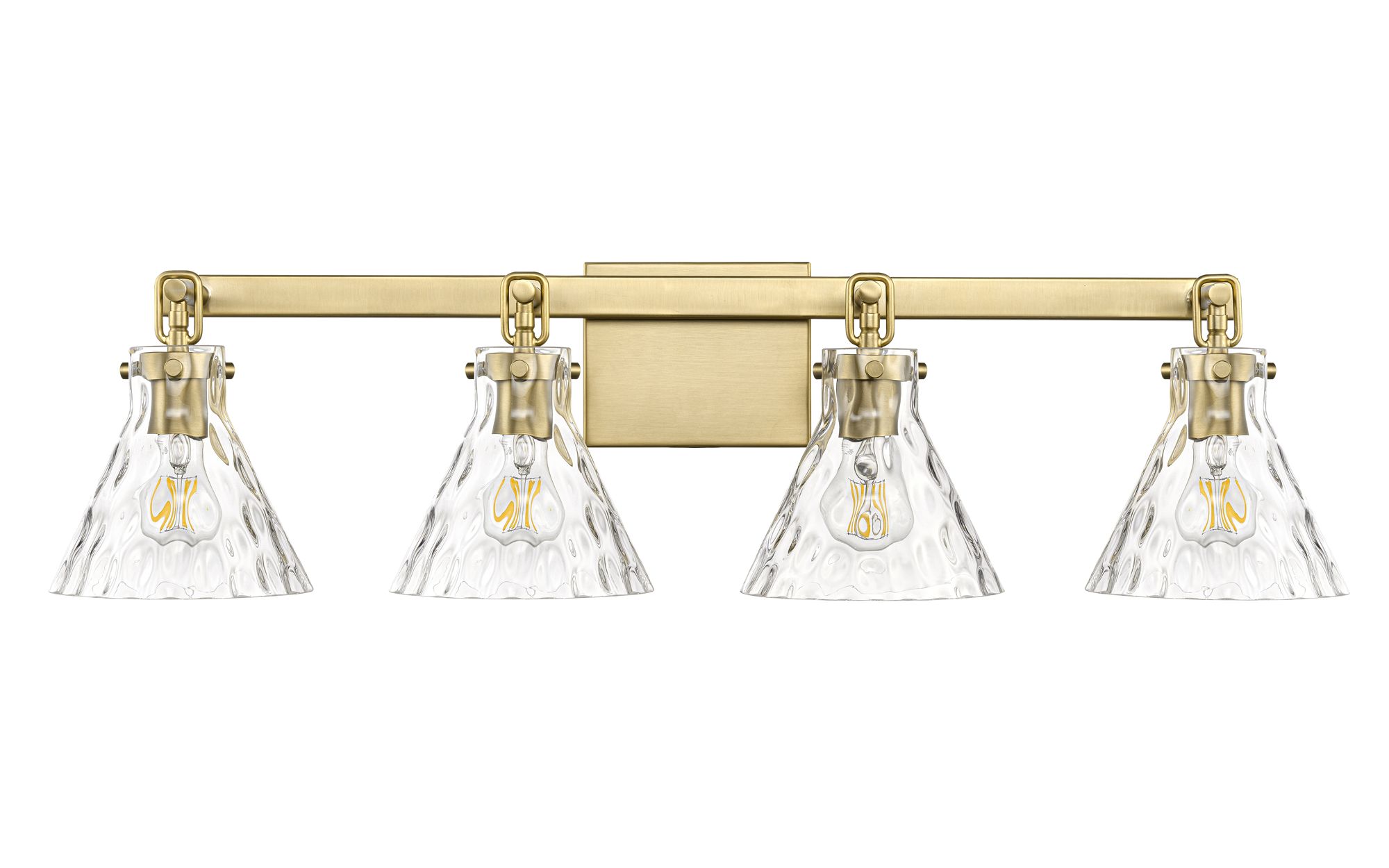 Thumbnail3 of Millennium Barlon 4-Light 34.75" Vintage Brass Vanity Light with Shade more views