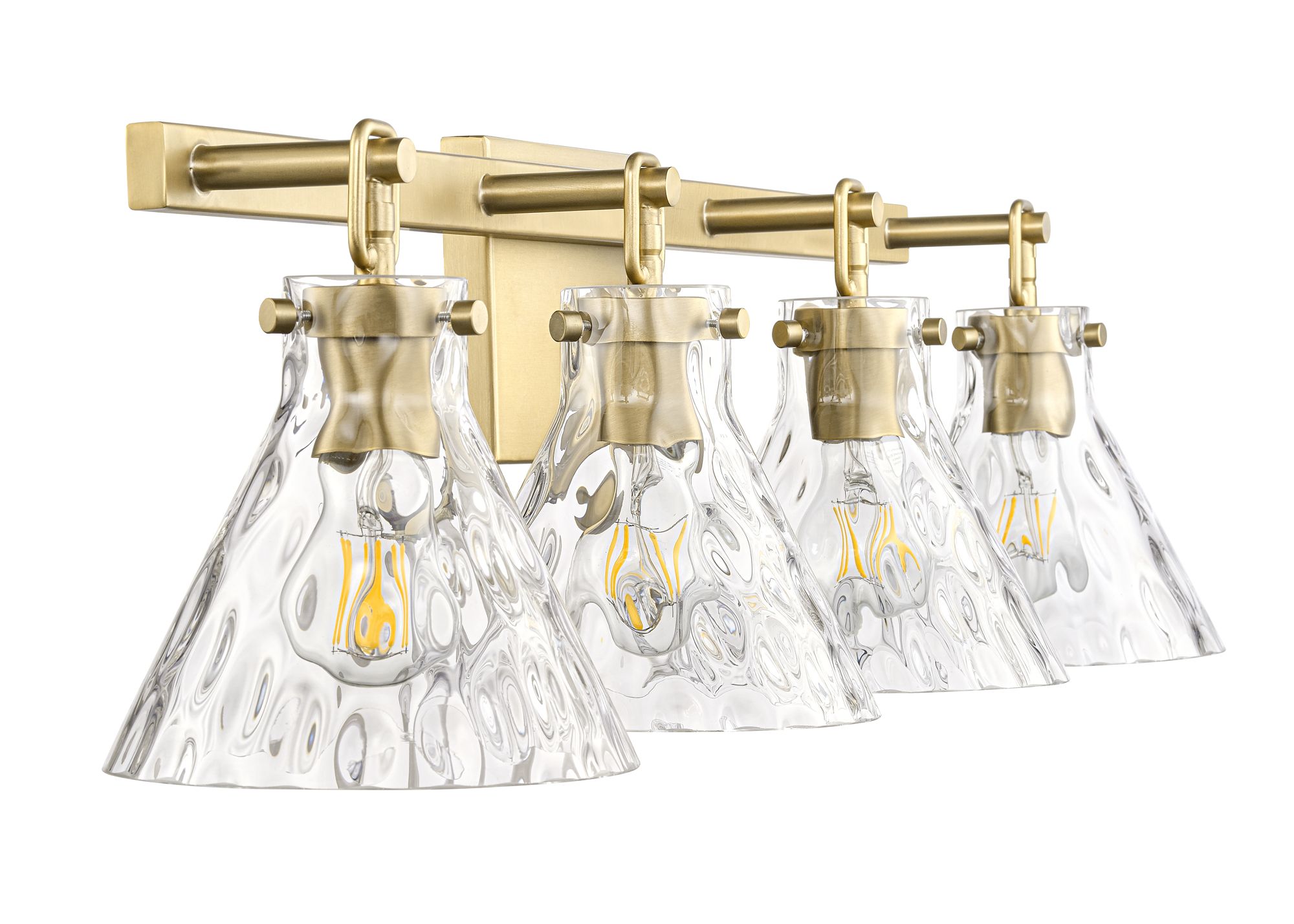 Millennium Barlon 4-Light 34.75" Vintage Brass Vanity Light with Shade