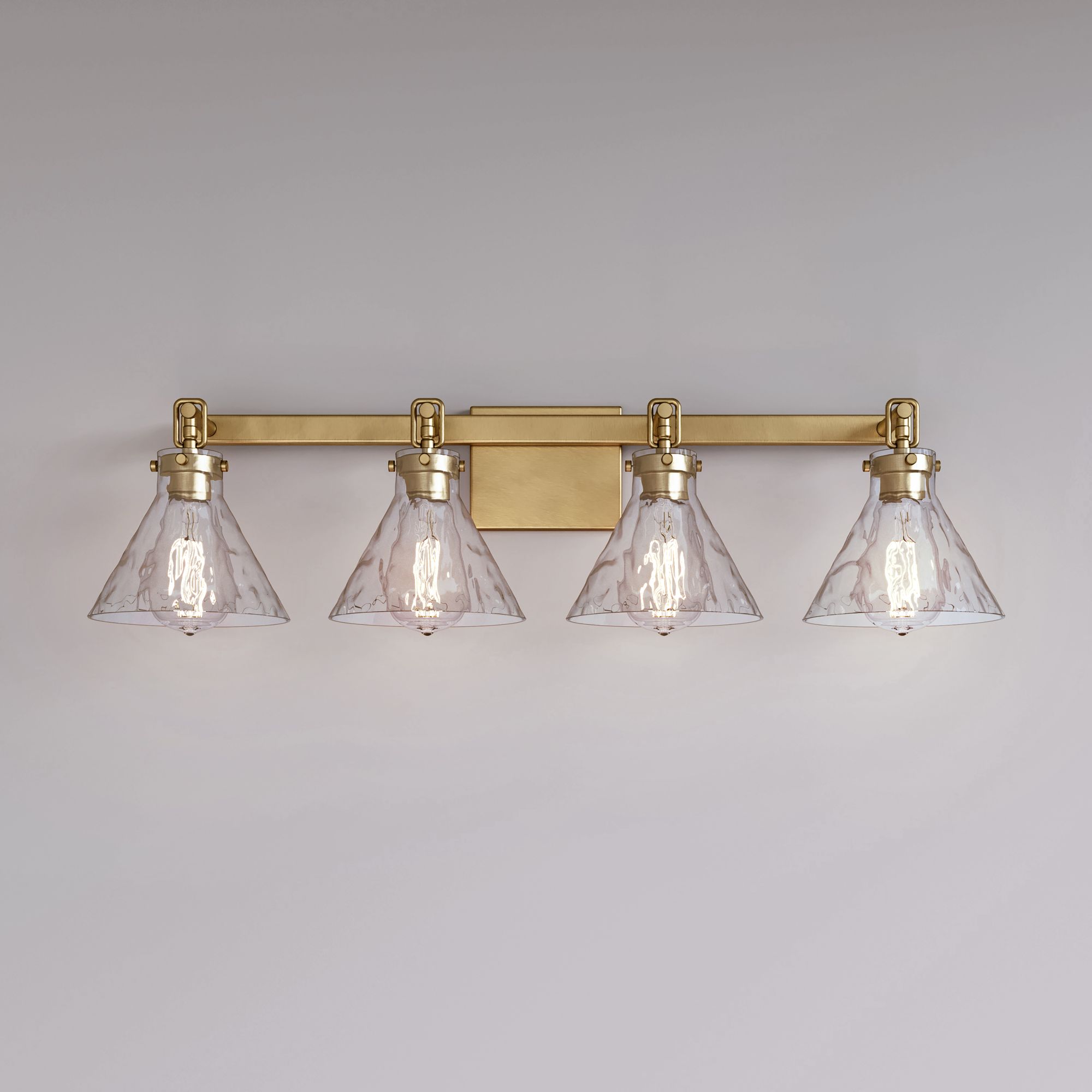 Millennium Barlon 4-Light 34.75" Vintage Brass Vanity Light with Shade