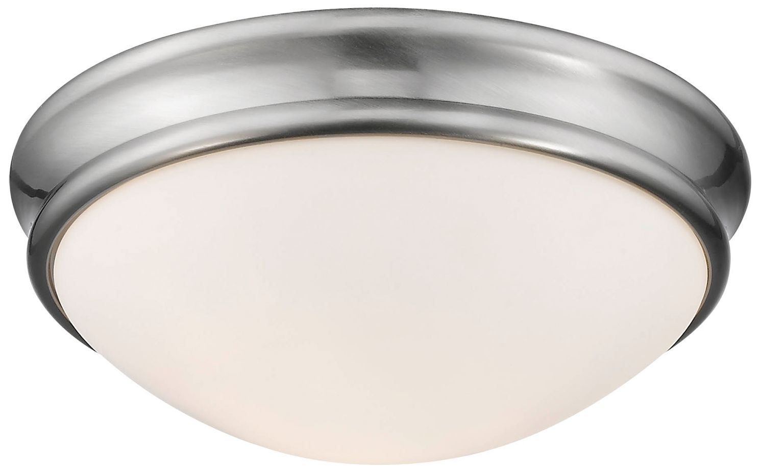Millennium Baumann 1-Light 10.5" Brushed Nickel Flush Mount with Shade