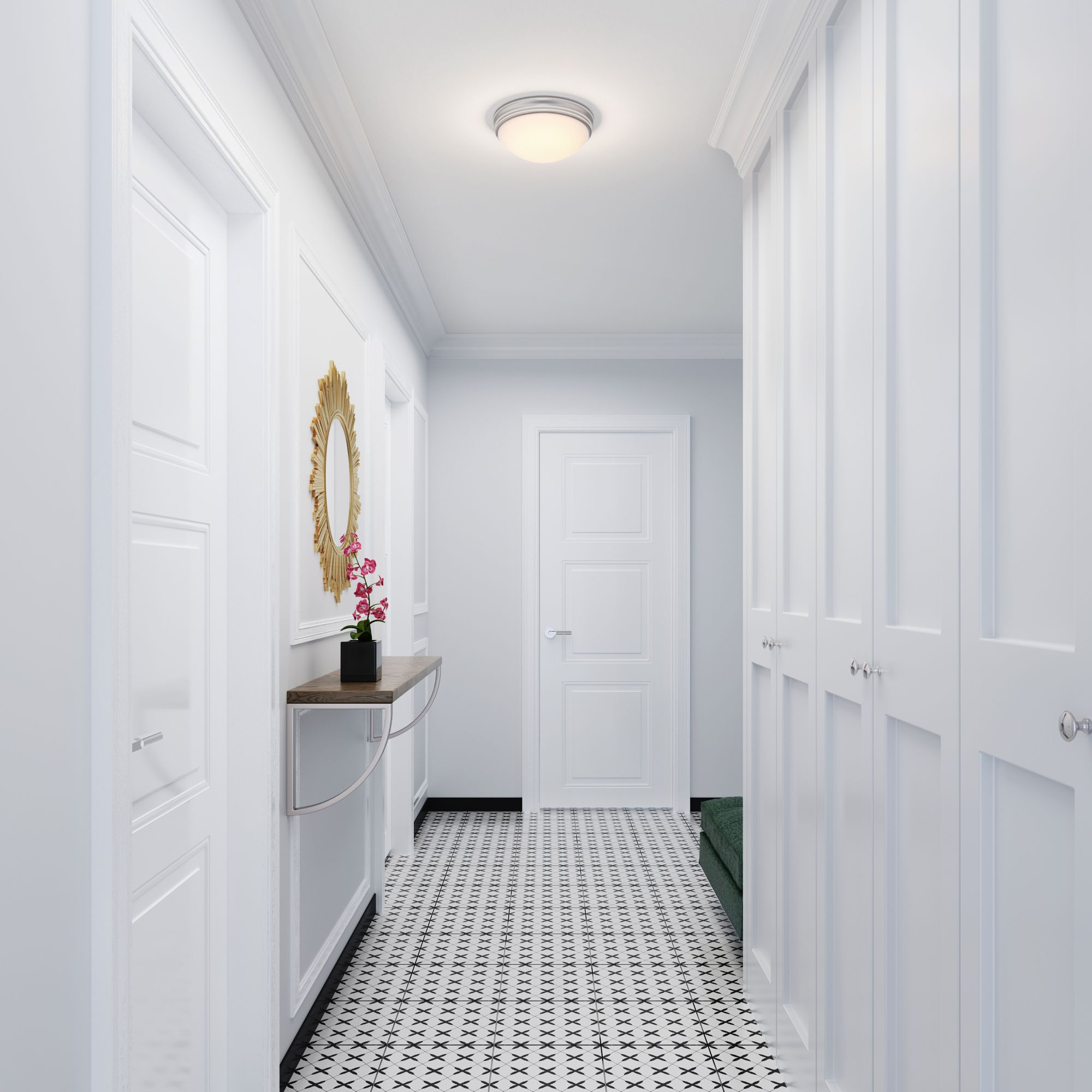 Image 3 Millennium Baumann 1-Light 10.5" Brushed Nickel Flush Mount with Shade more views