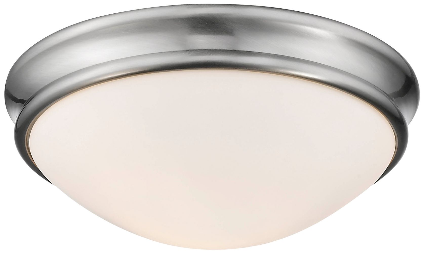 Millennium Baumann 2-Light 12.5" Brushed Nickel Flush Mount with Shade