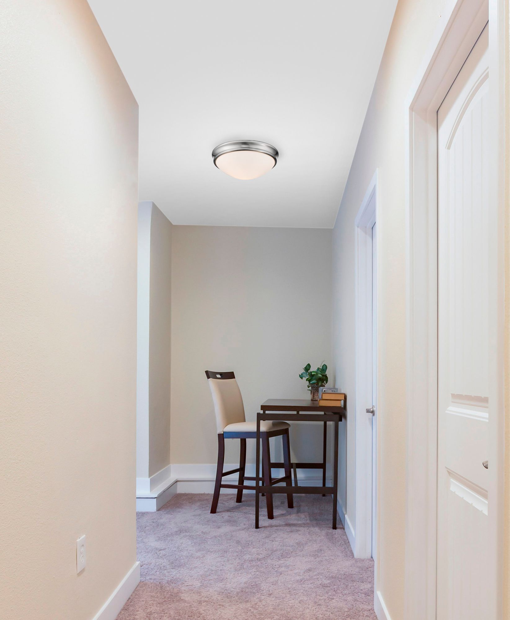 Image 2 Millennium Baumann 2-Light 12.5" Brushed Nickel Flush Mount with Shade more views