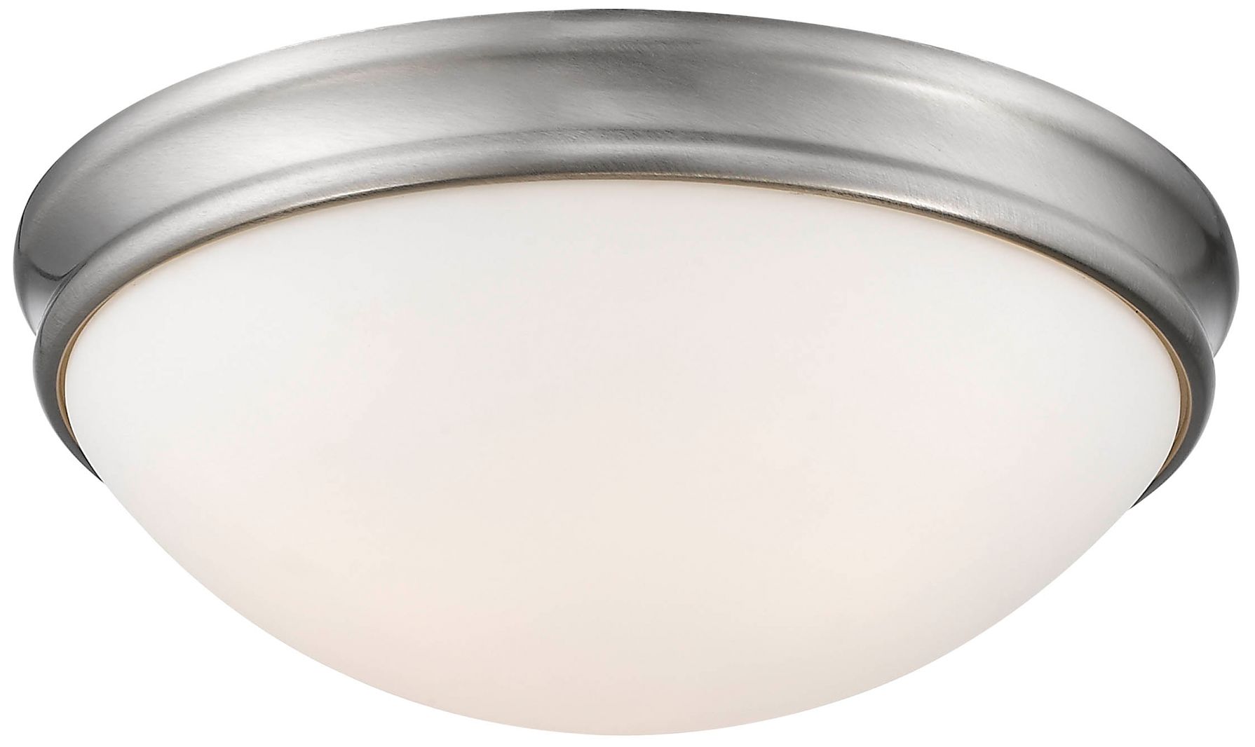 Millennium Baumann 3-Light 14" Brushed Nickel Flush Mount with Glass Shade