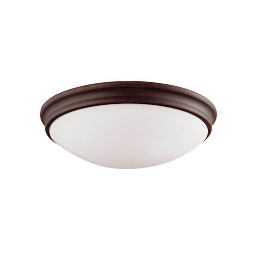 Image 2 Millennium Baumann 3-Light 14" Rubbed Bronze Flush Mount with Glass Sh more views