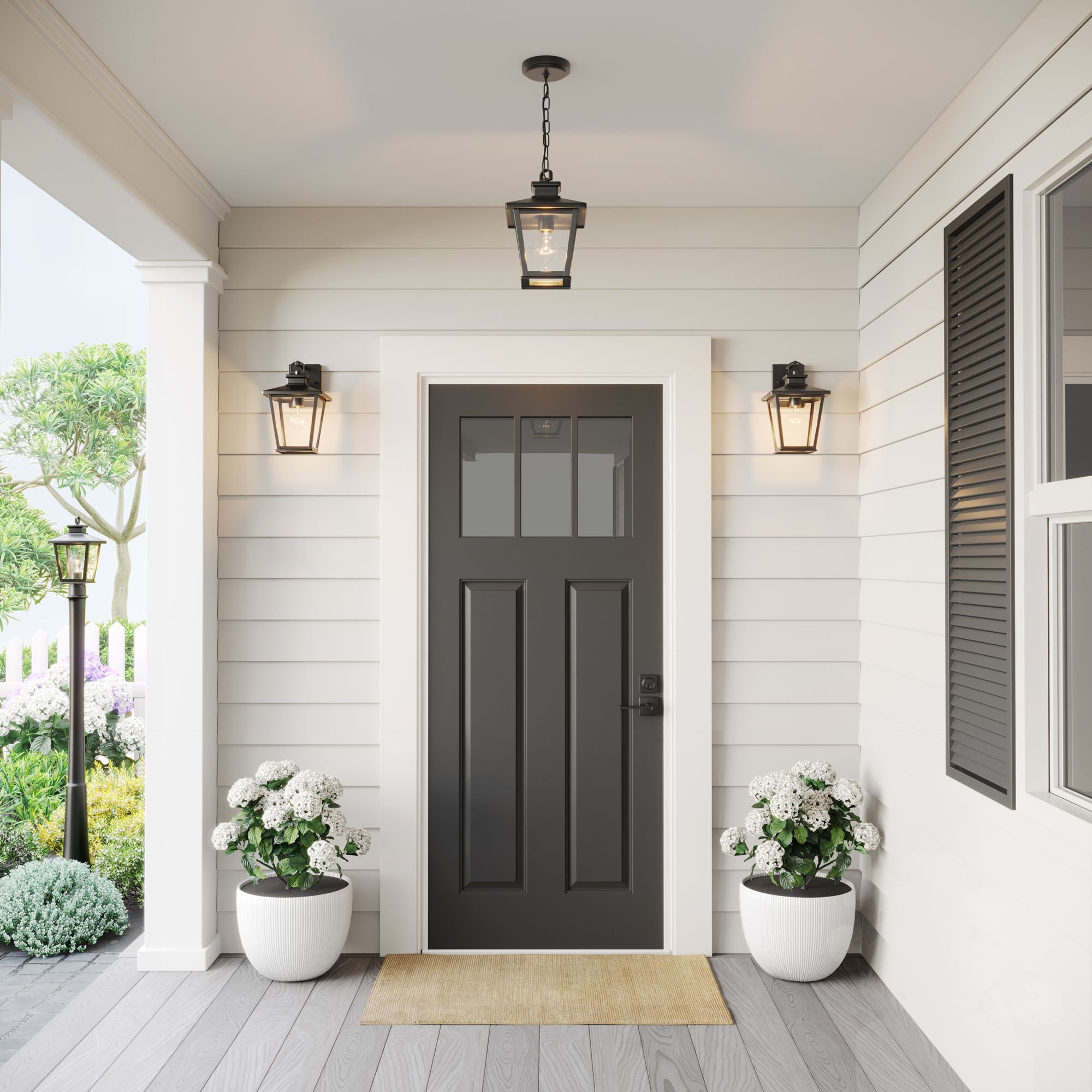 Image 6 Millennium Bellmon 1-Light 13.25" Powder Coated Black Outdoor Wall Sconce more views