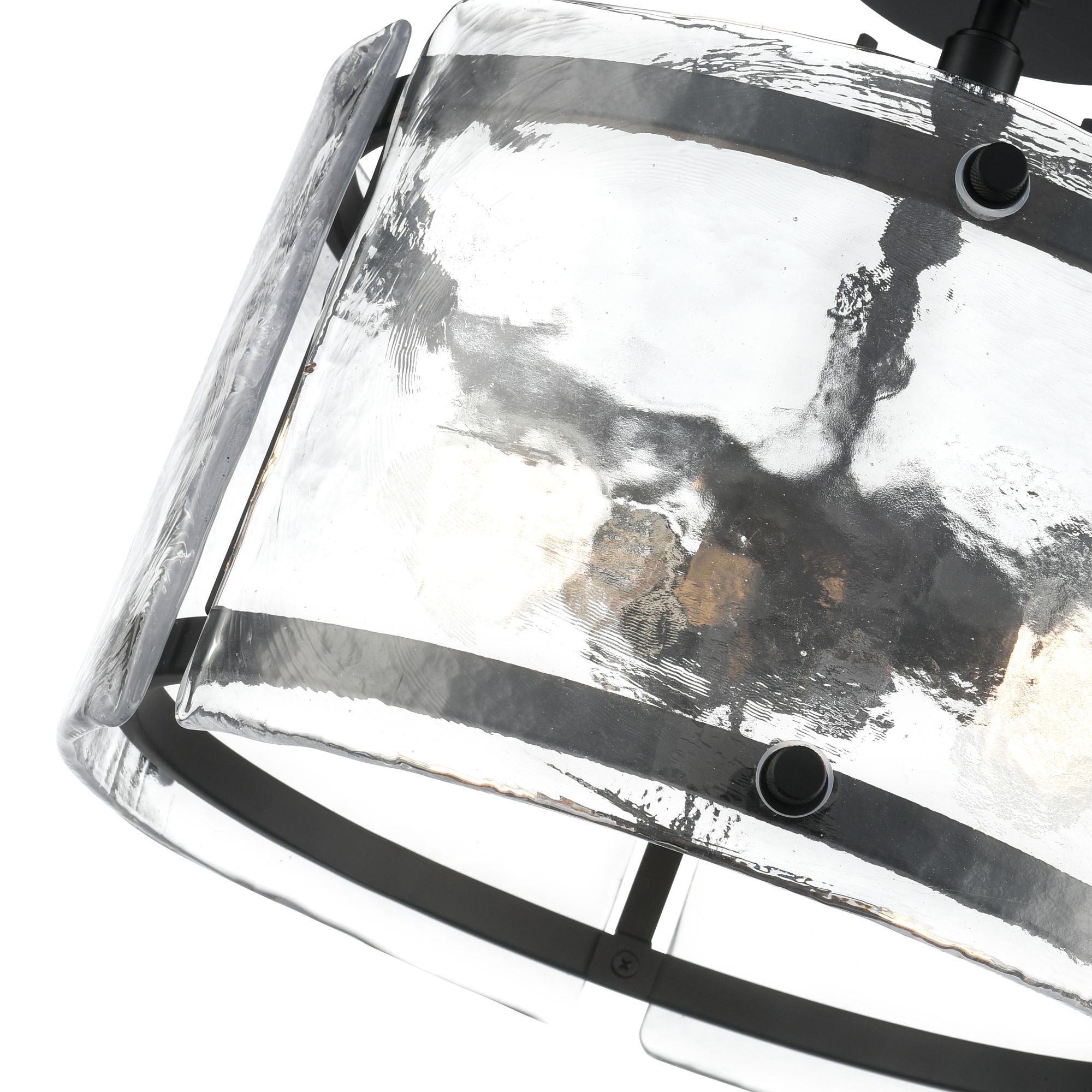 Image 4 Millennium Bennetti 2-Light 14.5" Matte Black Semi-Flush with Glass Shade more views