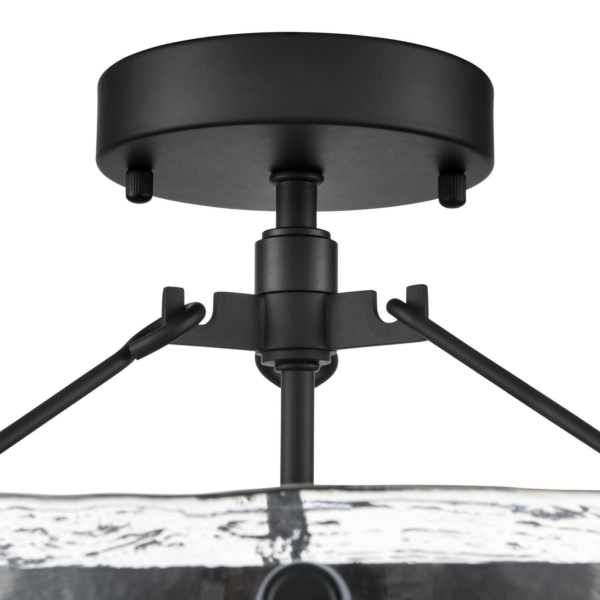 Image 5 Millennium Bennetti 2-Light 14.5" Matte Black Semi-Flush with Glass Shade more views