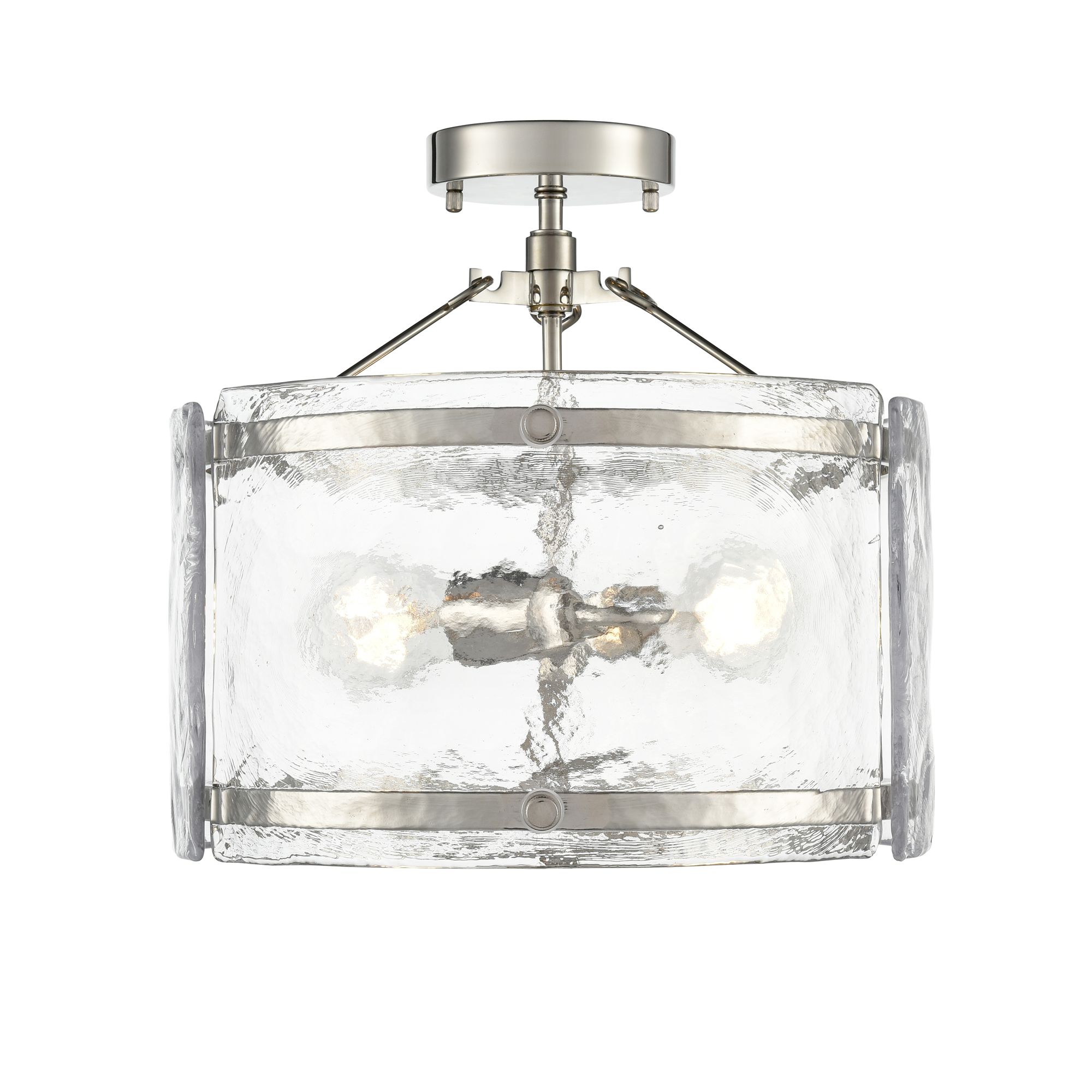 Image 2 Millennium Bennetti 2-Light 14.5" Polished Nickel Semi-Flush with Shade more views