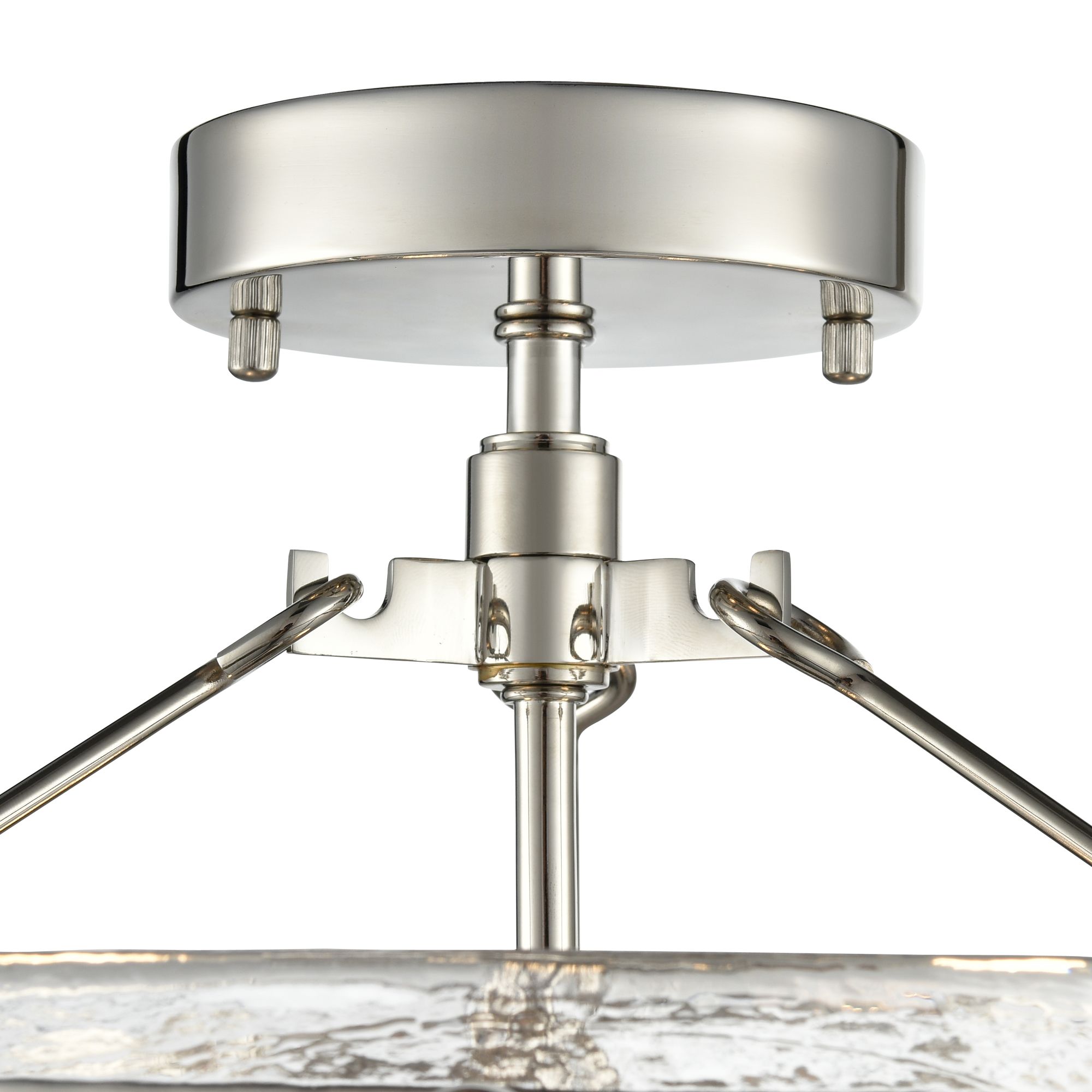 Image 5 Millennium Bennetti 2-Light 14.5" Polished Nickel Semi-Flush with Shade more views