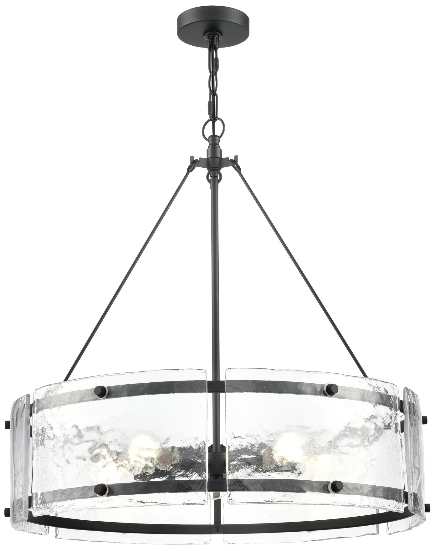 Thumbnail1 of Millennium Bennetti 5-Light 24.75" Matte Black Pendant with Glass Shade