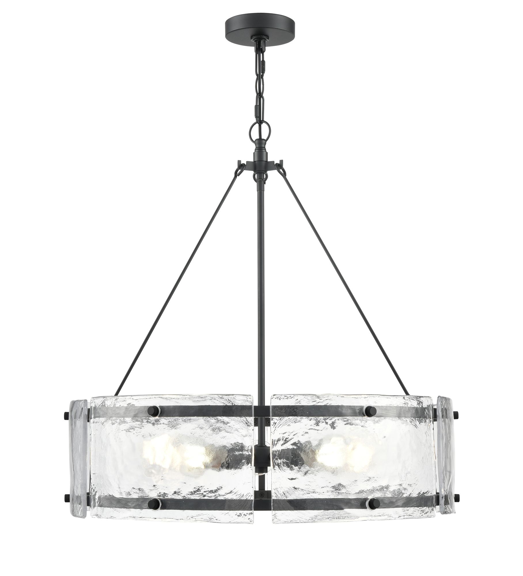 Thumbnail2 of Millennium Bennetti 5-Light 24.75" Matte Black Pendant with Glass Shade more views