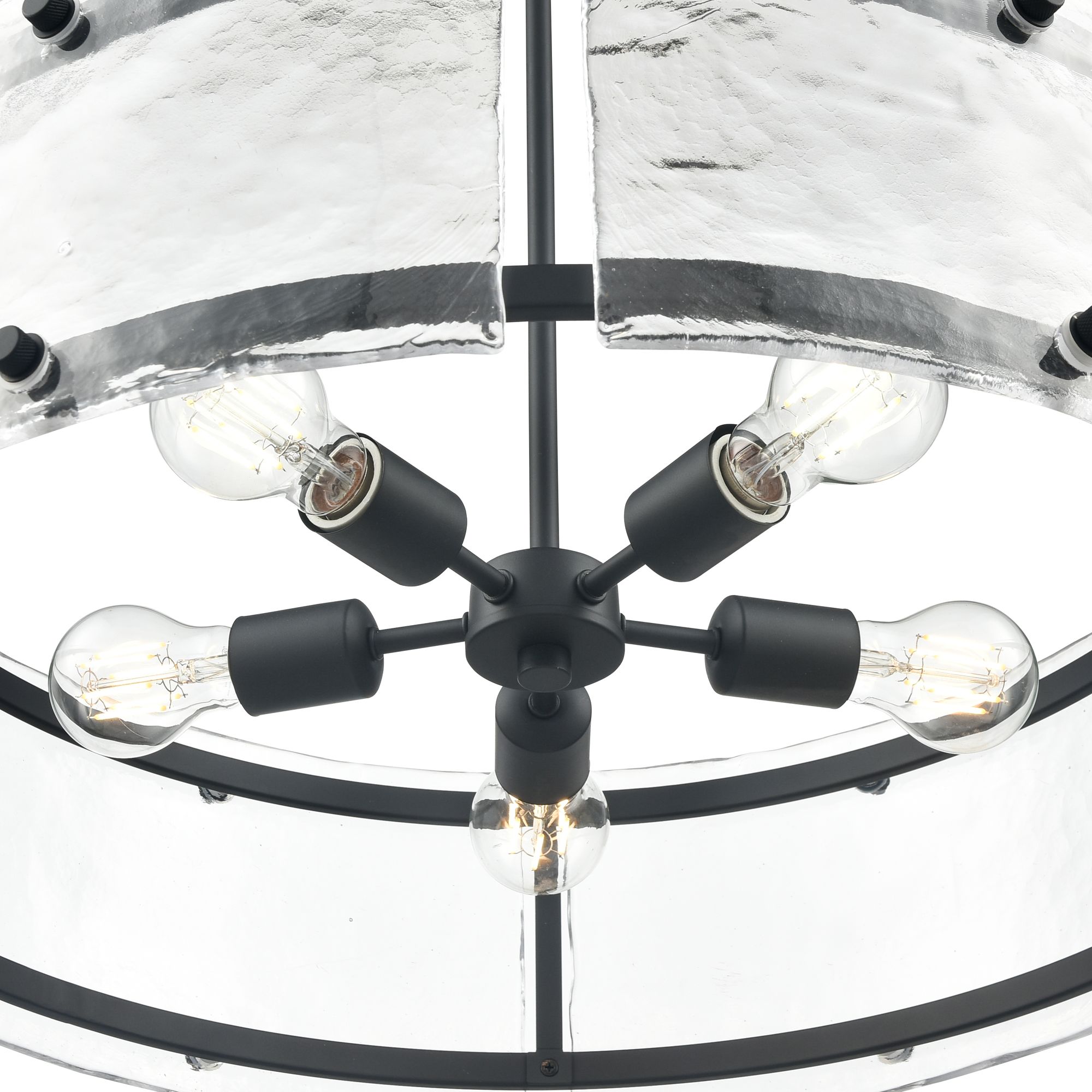 Thumbnail3 of Millennium Bennetti 5-Light 24.75" Matte Black Pendant with Glass Shade more views