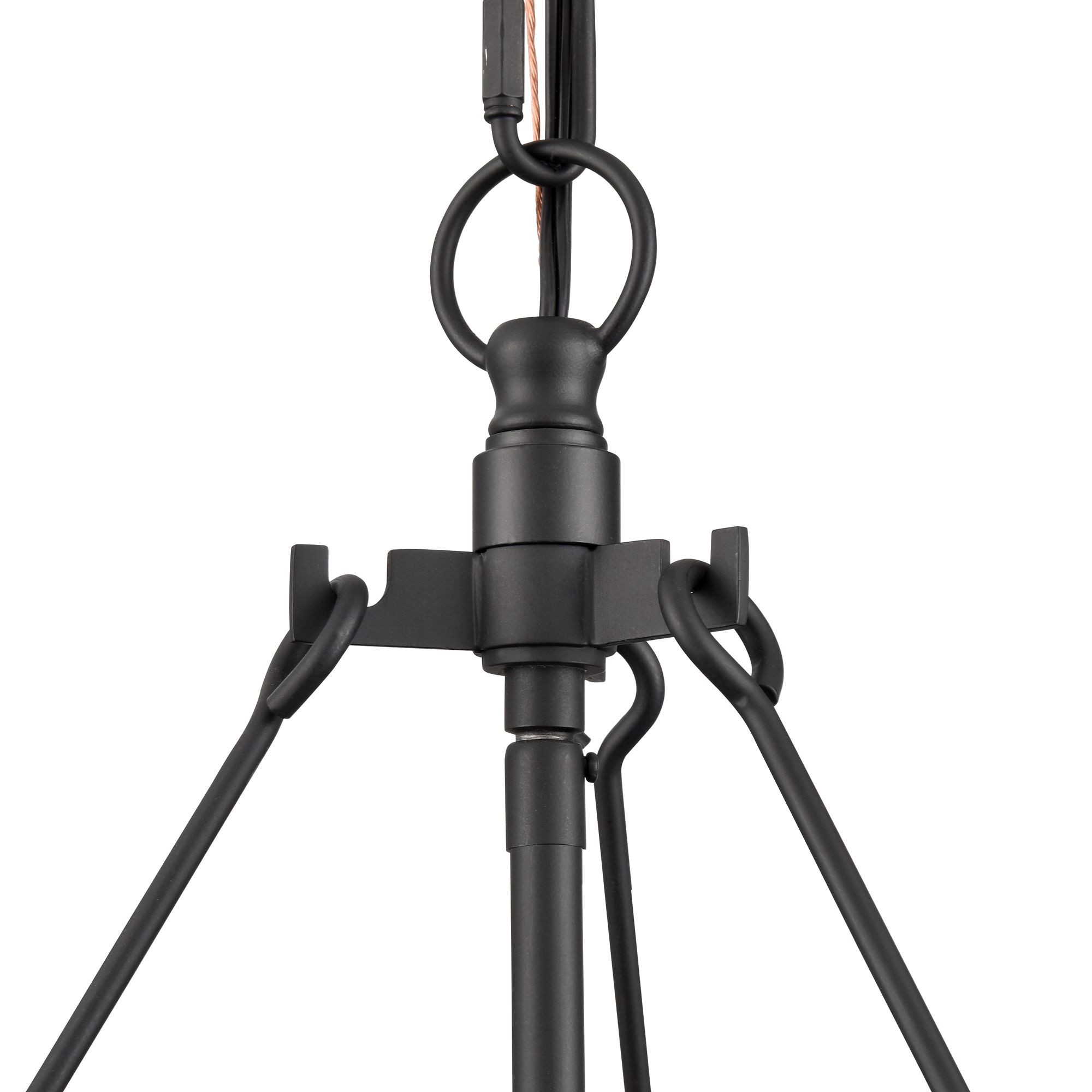 Thumbnail4 of Millennium Bennetti 5-Light 24.75" Matte Black Pendant with Glass Shade more views