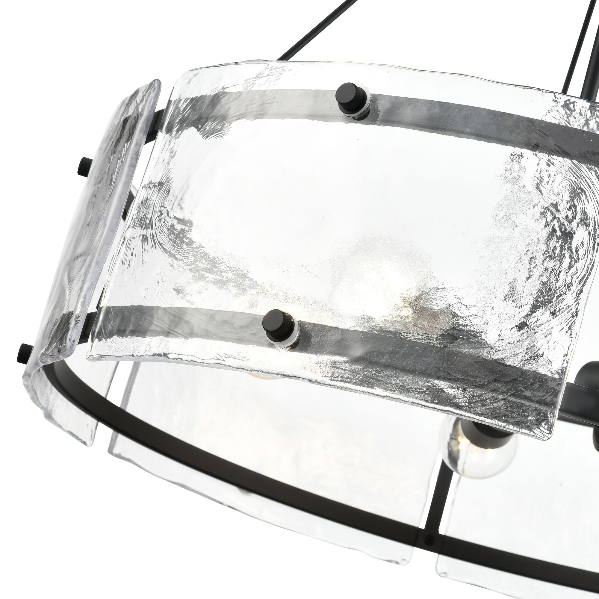 Millennium Bennetti 5-Light 24.75" Matte Black Pendant with Glass Shade