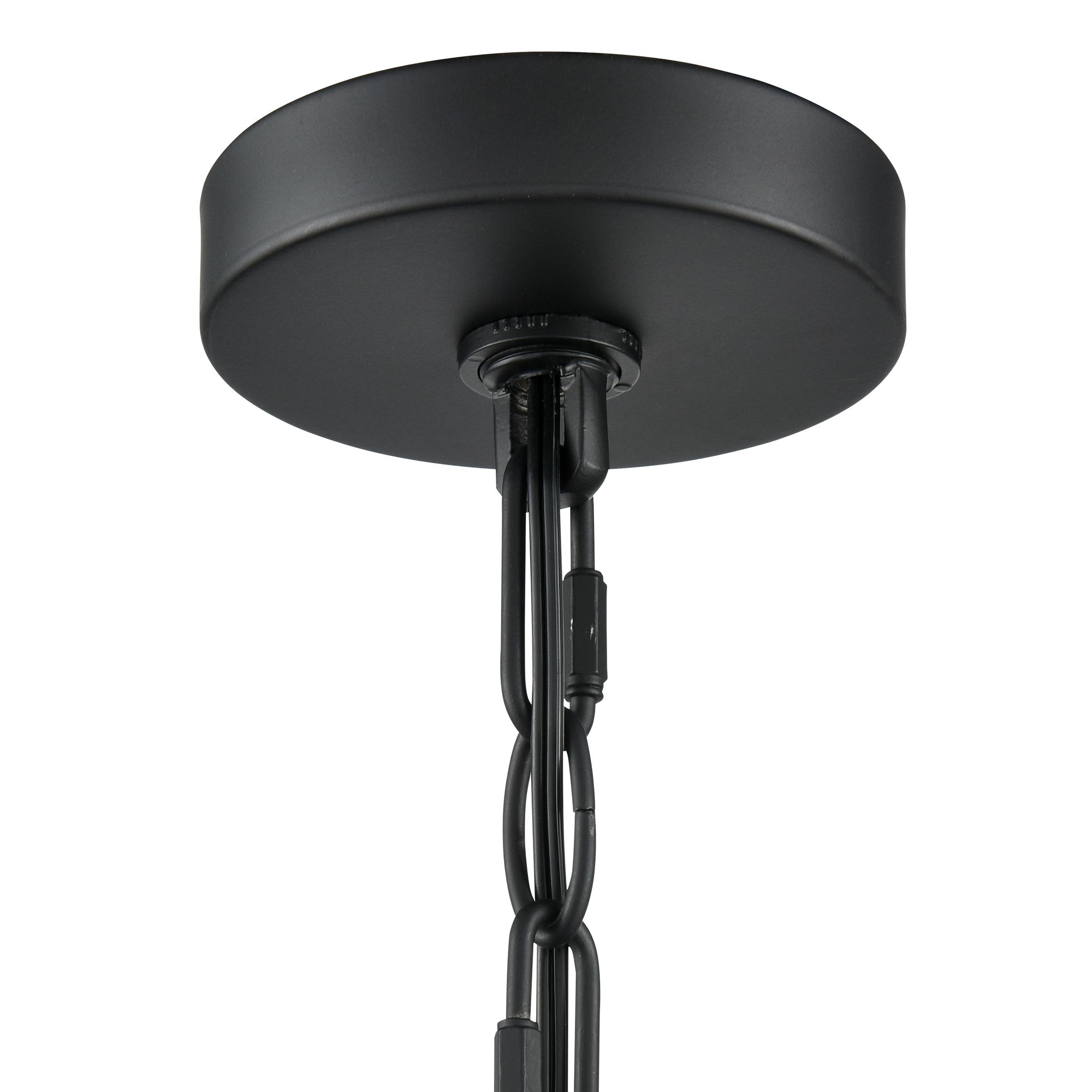 Millennium Bennetti 5-Light 24.75" Matte Black Pendant with Glass Shade