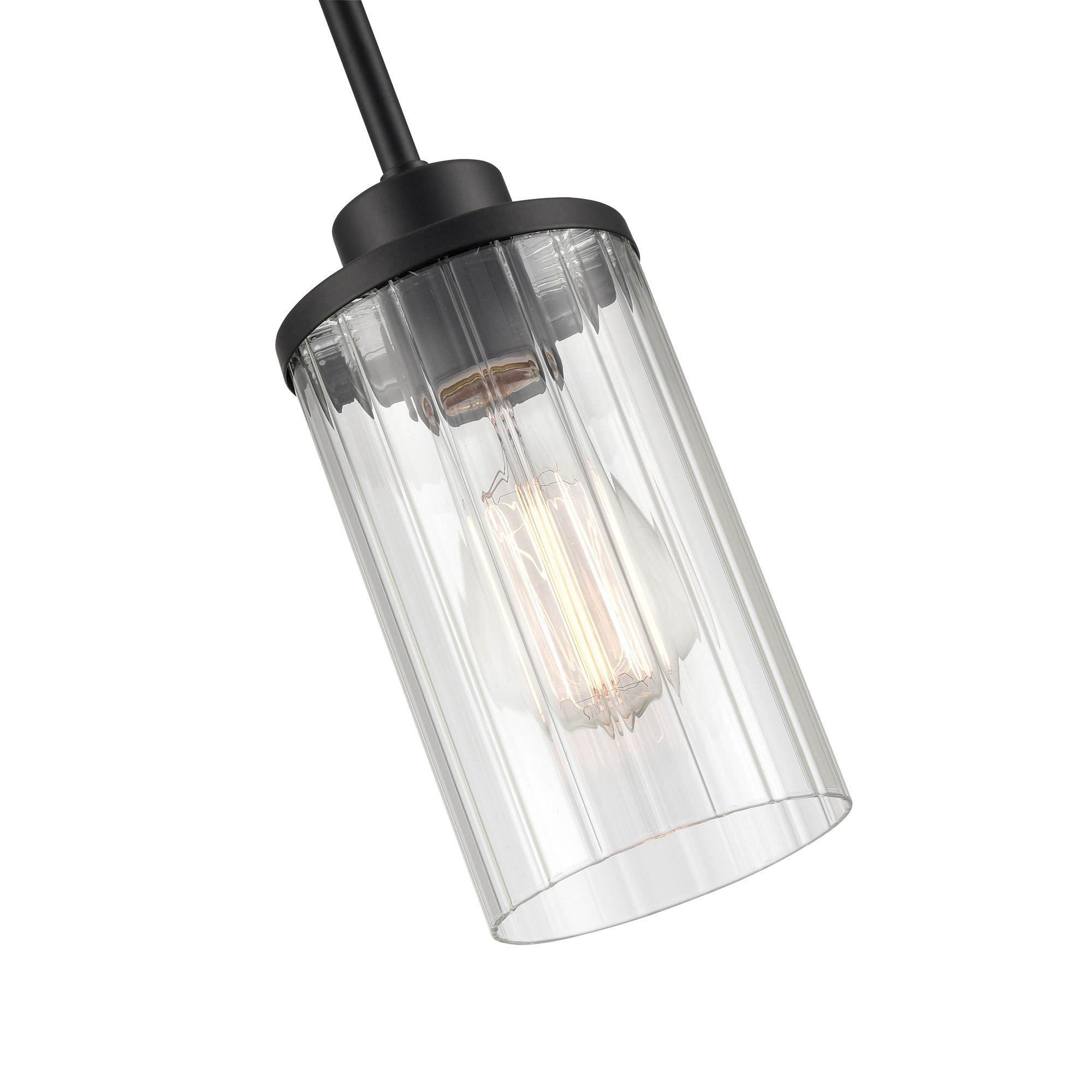 Image 2 Millennium Beverlly 1-Light 4.5" Matte Black Mini Pendant with Glass Shade more views
