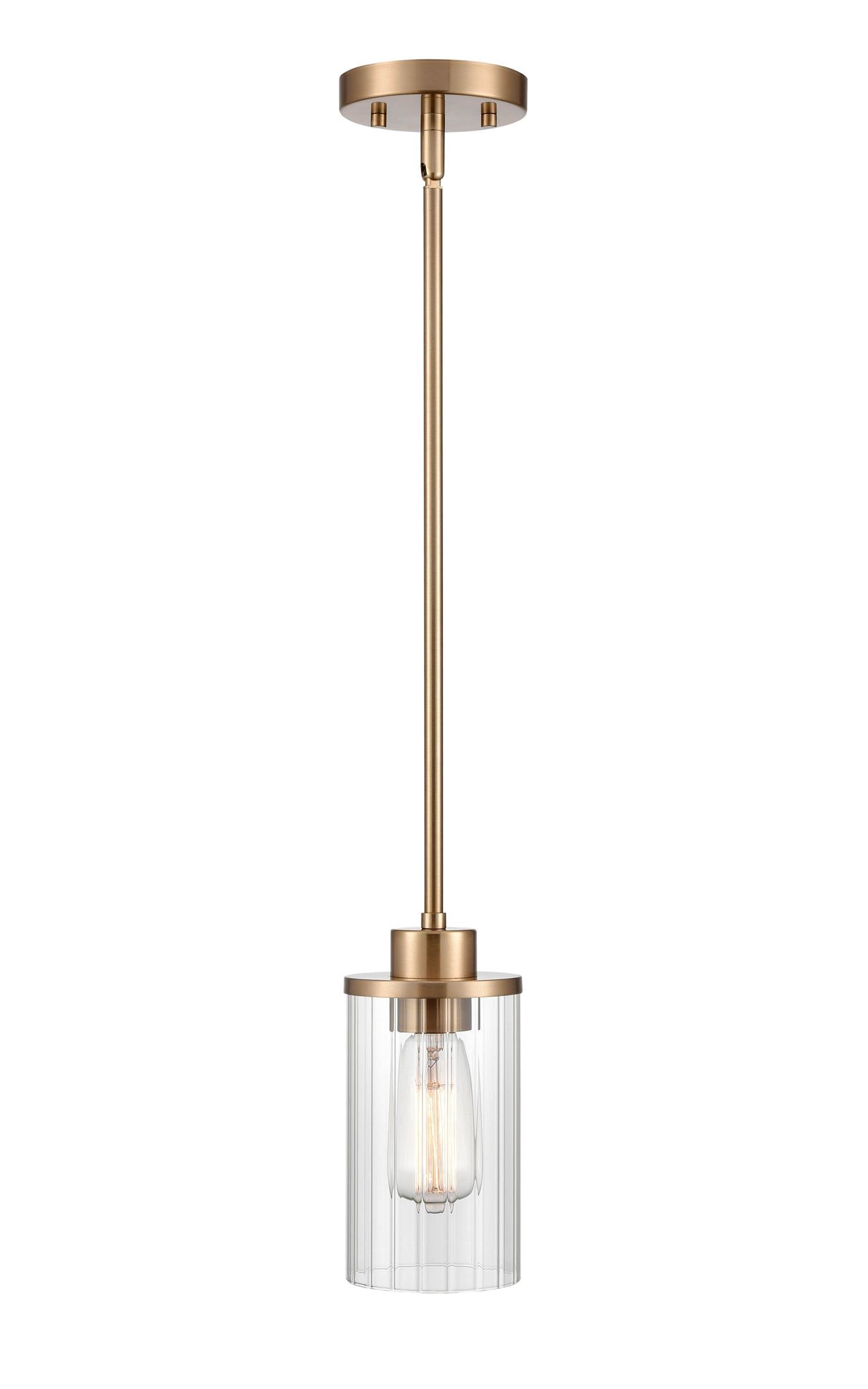 Image 3 Millennium Beverlly 1-Light 4.5" Modern Gold Mini Pendant with Glass Shade more views