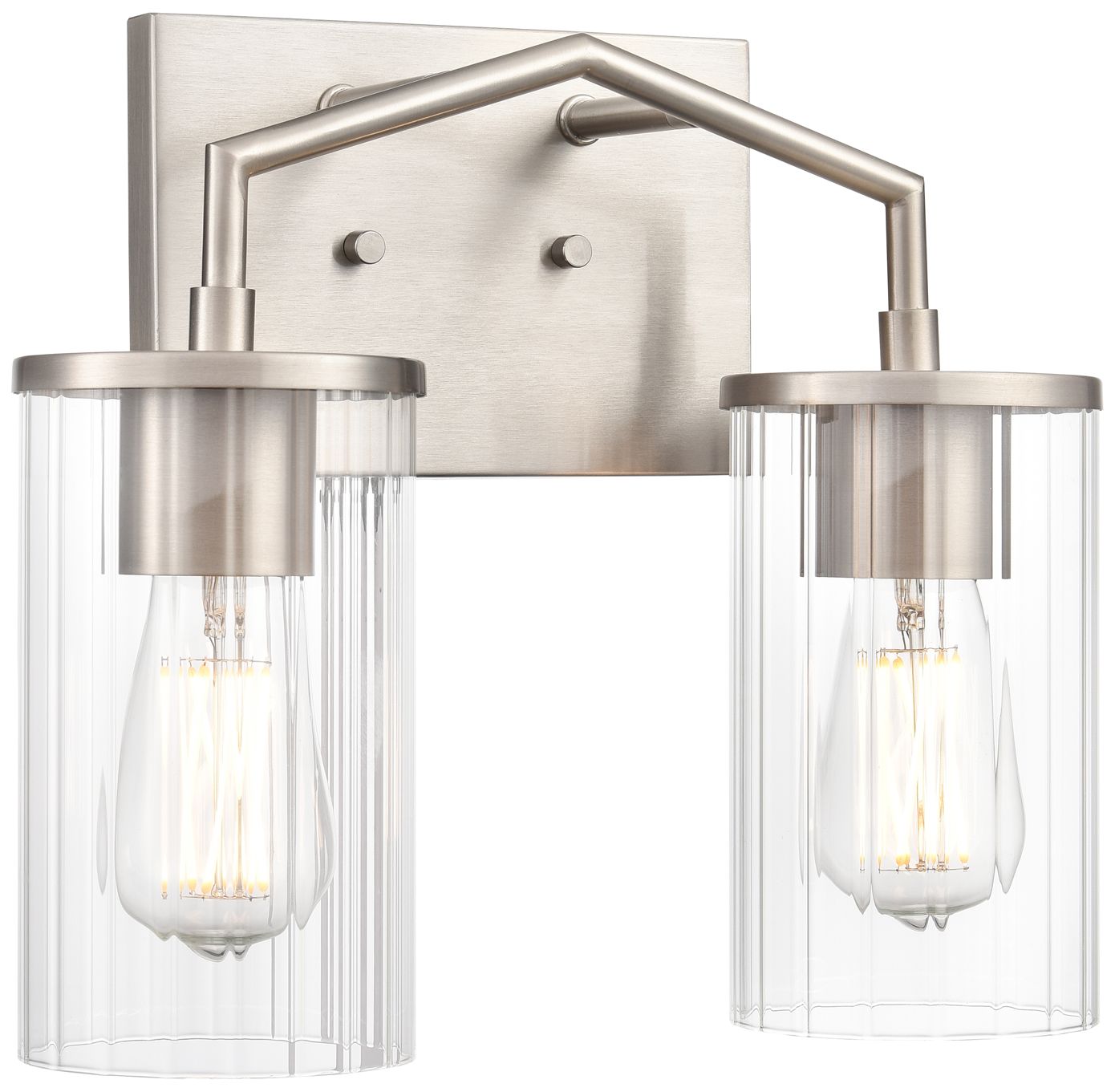 Millennium Beverlly 2-Light 13" Brushed Nickel Vanity Light with Shade